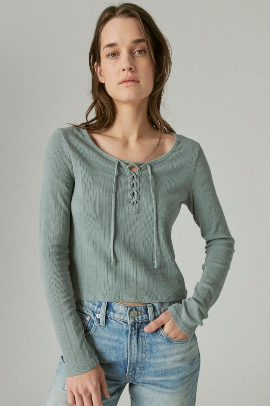 LACE UP LONG SLEEVE TOP, image 6