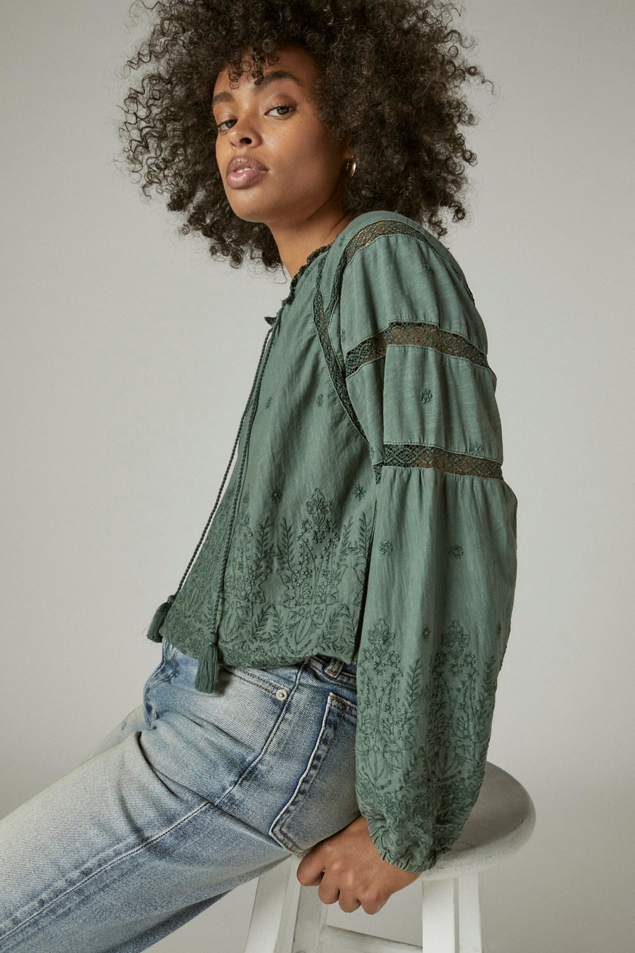 LONG SLEEVE EMBROIDERED KNIT TOP, image 6