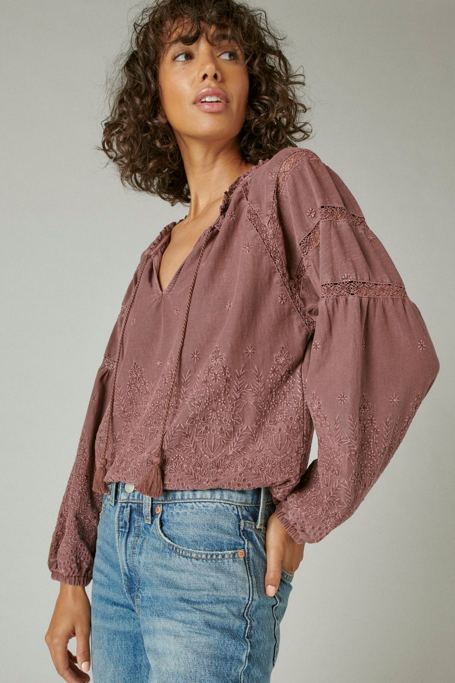 LONG SLEEVE EMBROIDERED KNIT TOP, image 3
