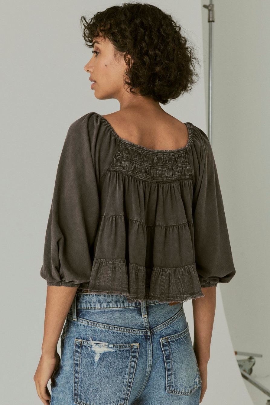 TEXTURED LONG SLEEVE TOP, image 4