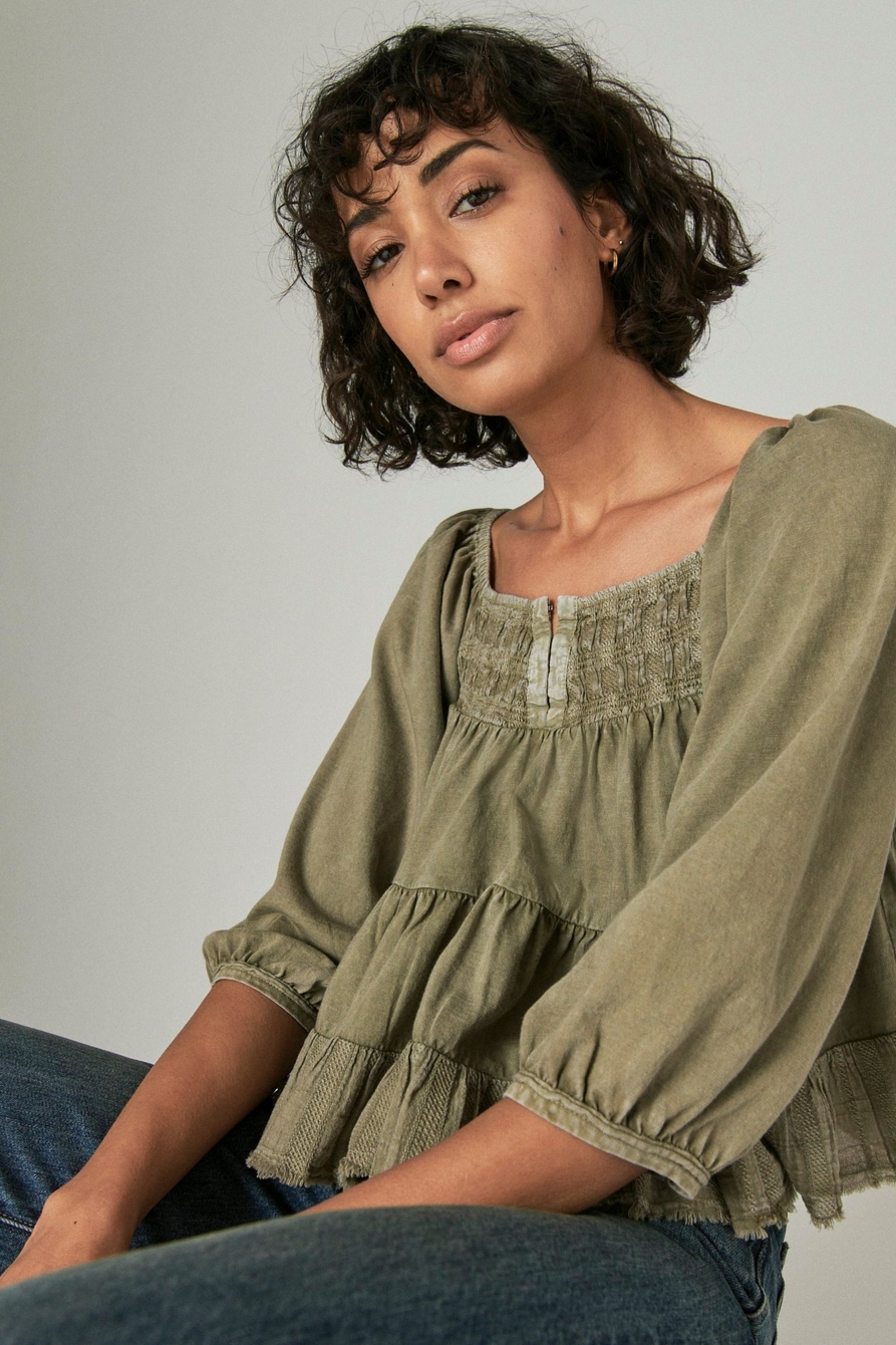 TEXTURED LONG SLEEVE TOP, image 6