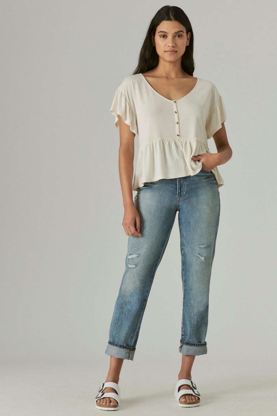 SHORT SLEEVE BUTTON TOP, image 2