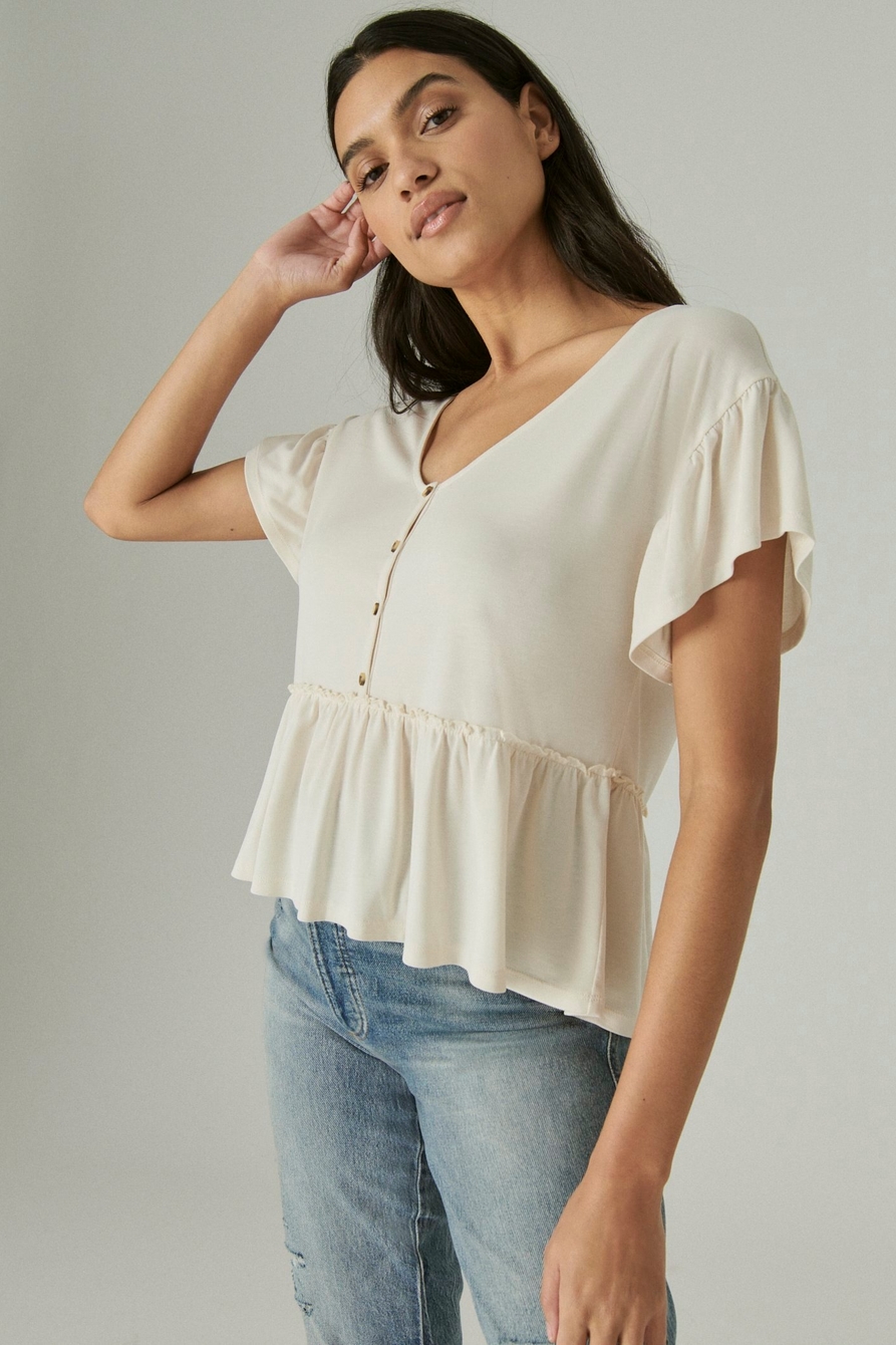 SHORT SLEEVE BUTTON TOP, image 3