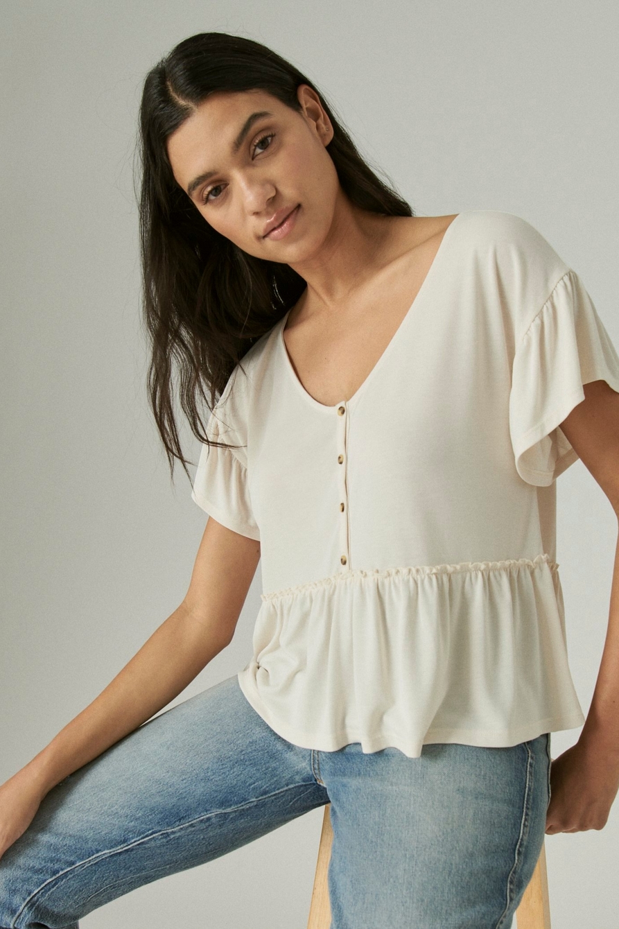 SHORT SLEEVE BUTTON TOP, image 6