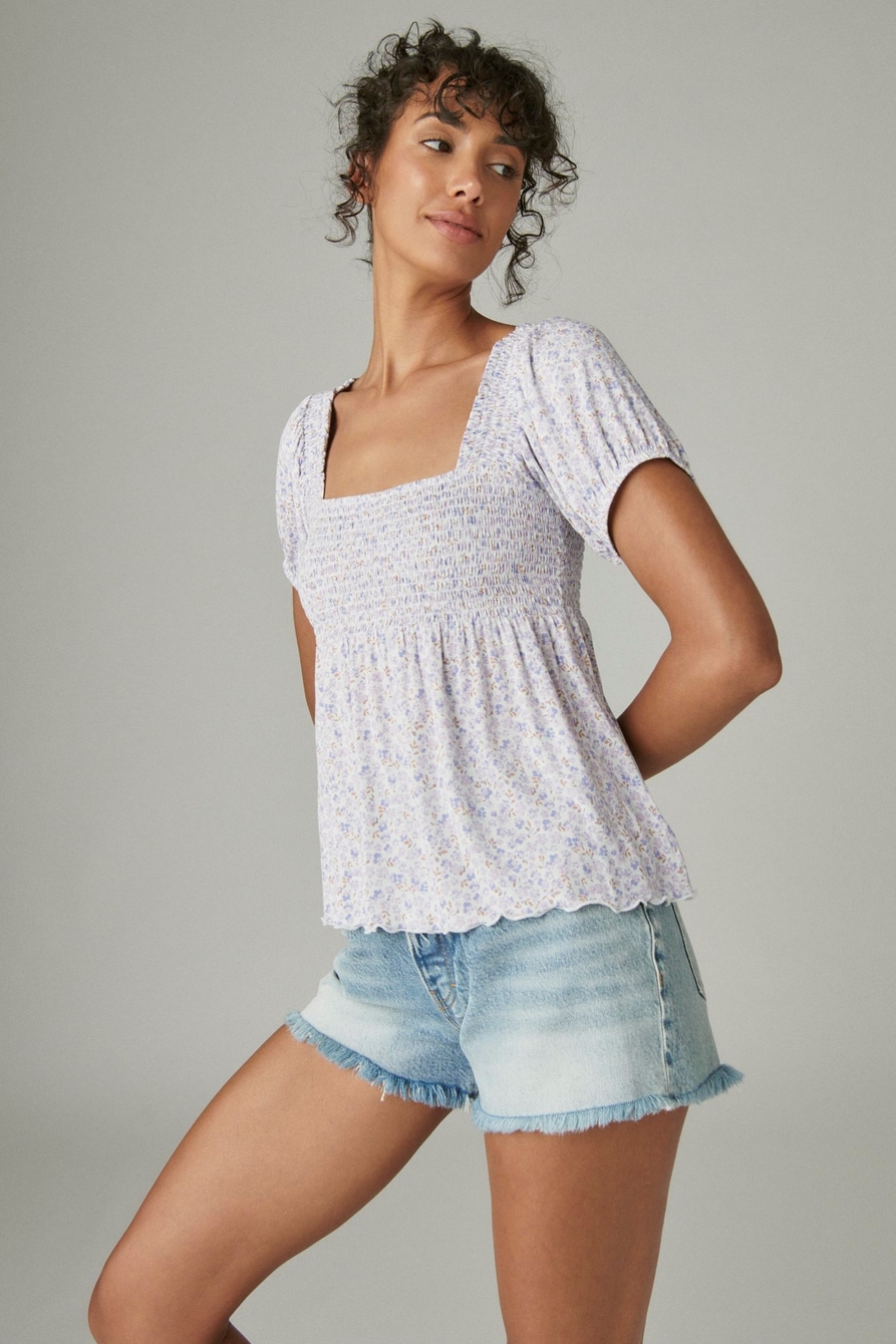 PRINTED SQUARE NECK TOP, image 2