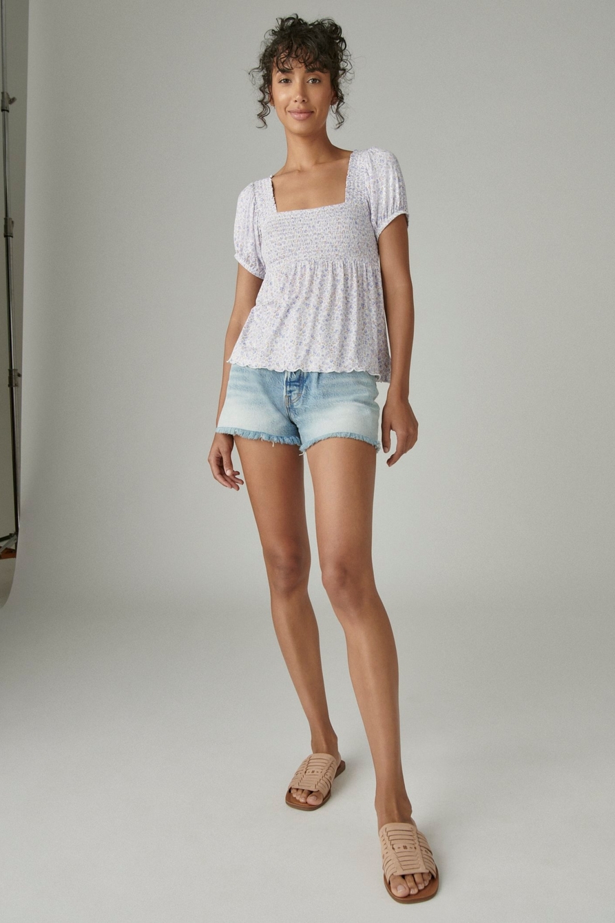 PRINTED SQUARE NECK TOP, image 4
