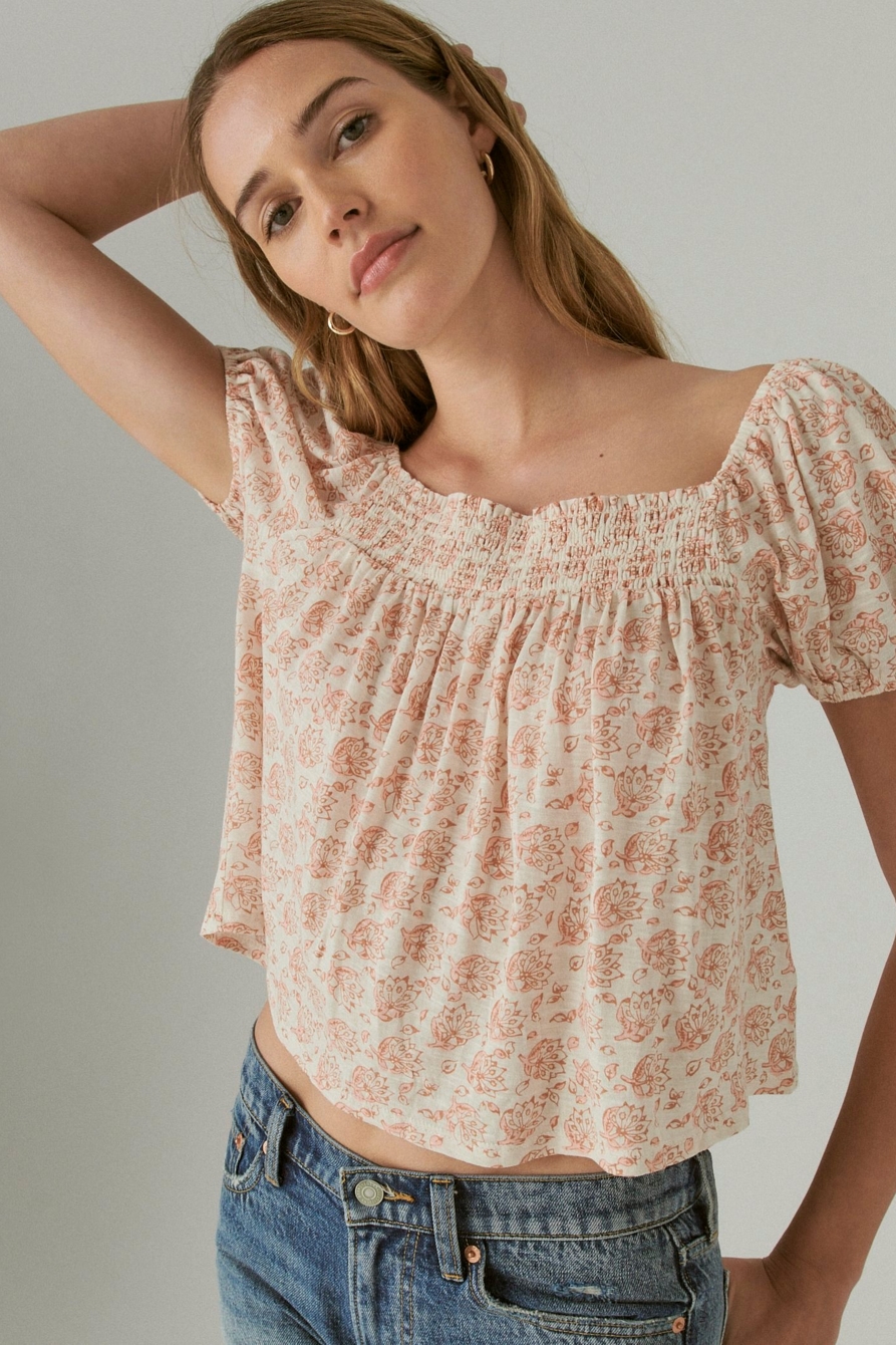 SQUARE NECK PRINTED TOP, image 2