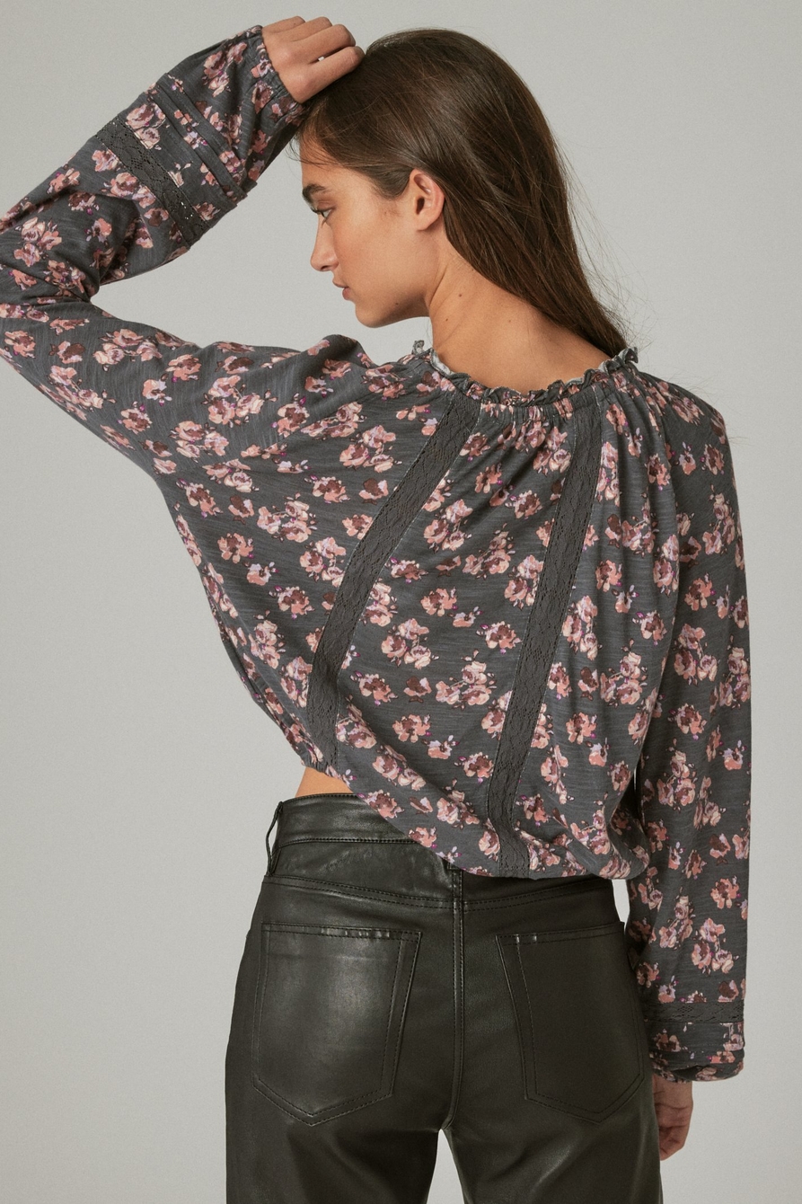 EMBROIDERED PEASANT LACE TRIM TOP | Lucky Brand