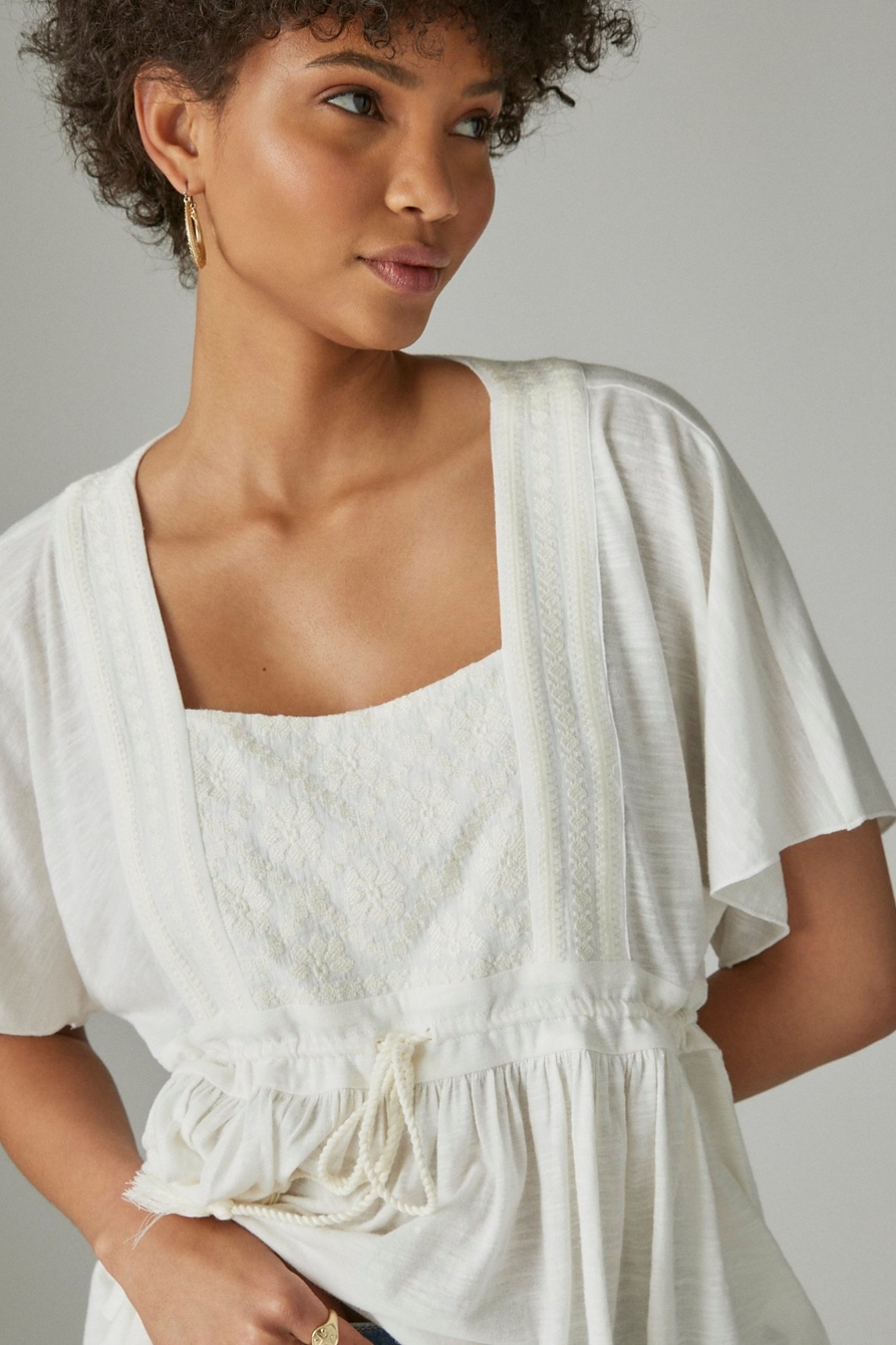 EMBROIDERED SQUARE NECK TOP, image 4