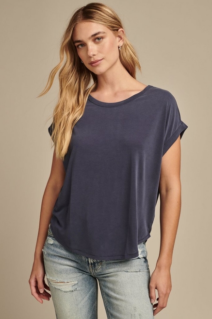 Lucky Brand Women's Camo Burnout Tee Shirt, Blue/Multi, XS at   Women's Clothing store