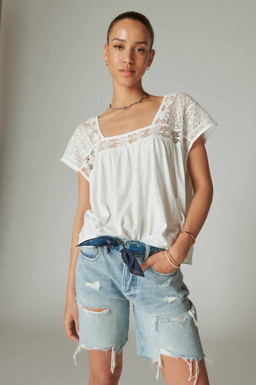 SQUARE NECK LACE BEACH TEE, image 2