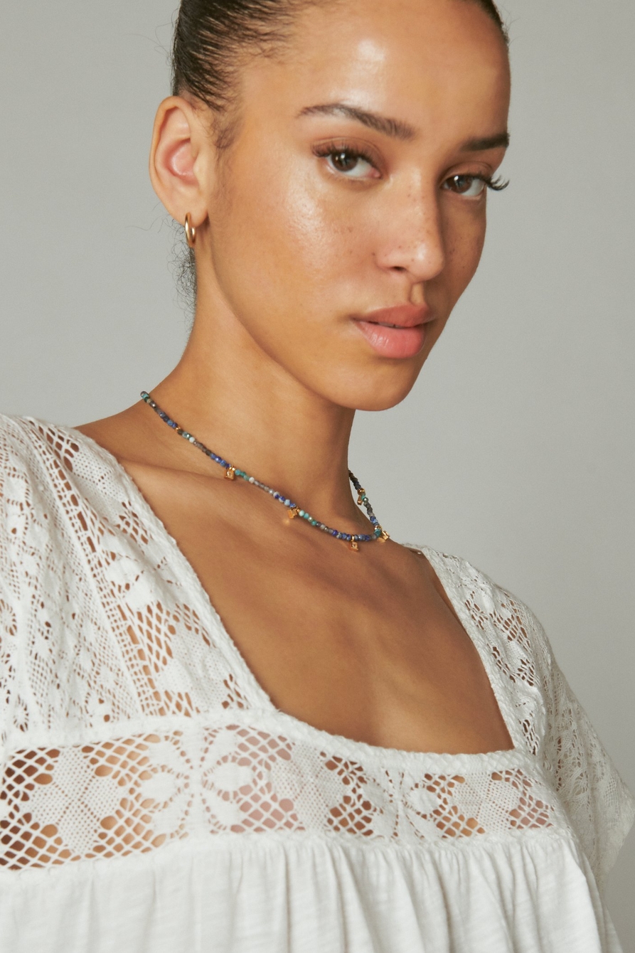 SQUARE NECK LACE BEACH TEE, image 4
