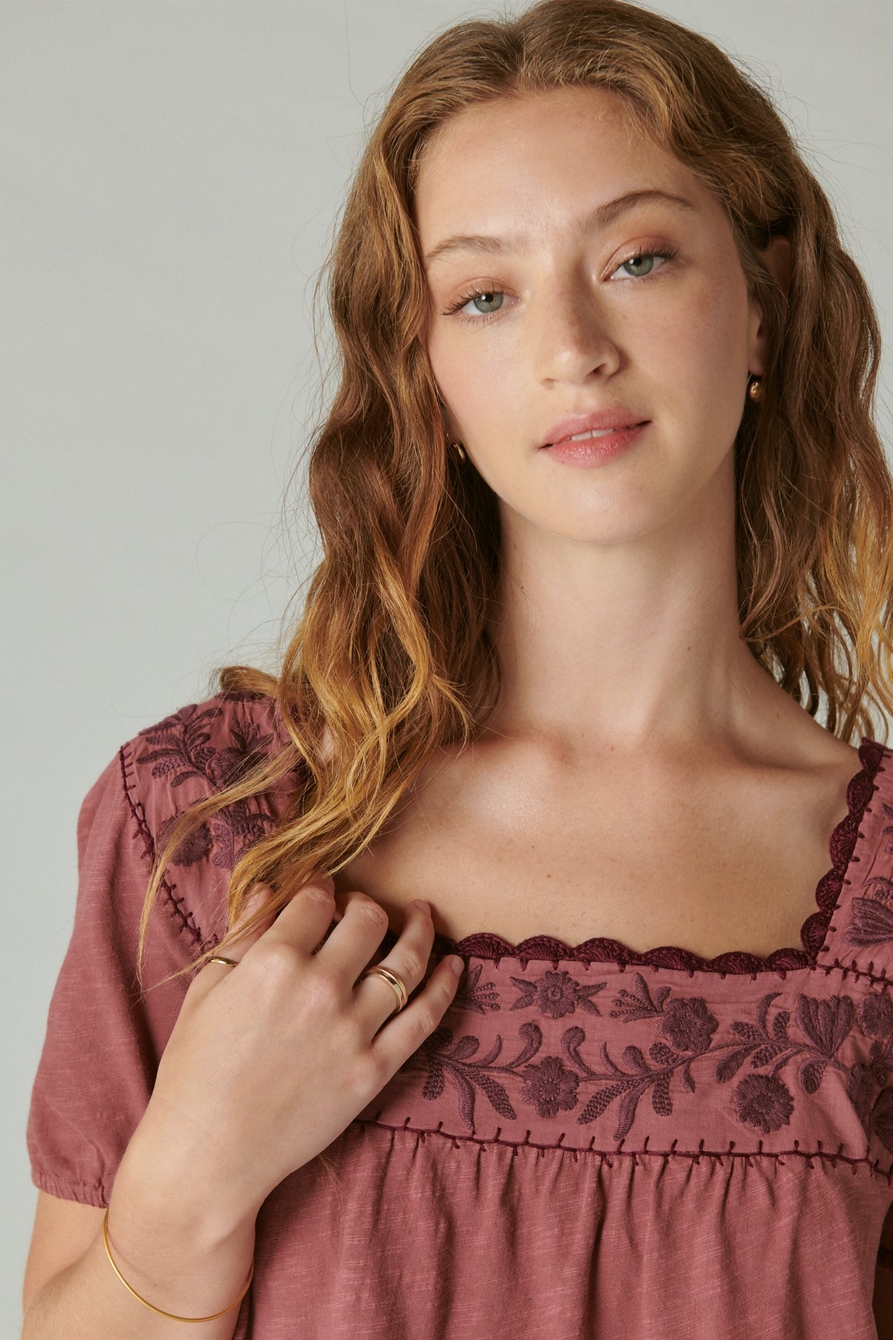 OVERDYED EMBROIDERED PEASANT TOP, image 4