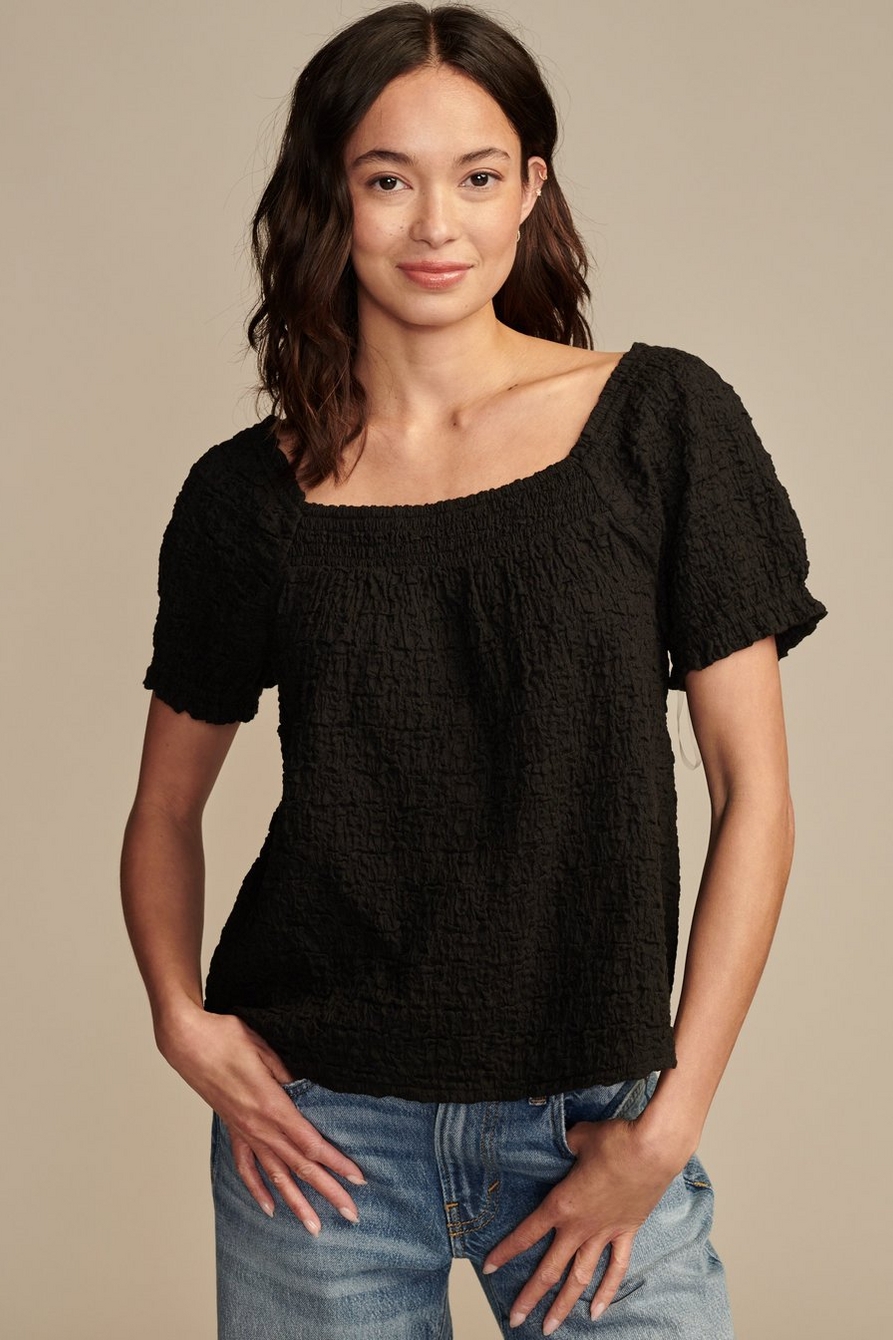 SQUARE NECK SHORT SLEEVE TOP | Lucky Brand