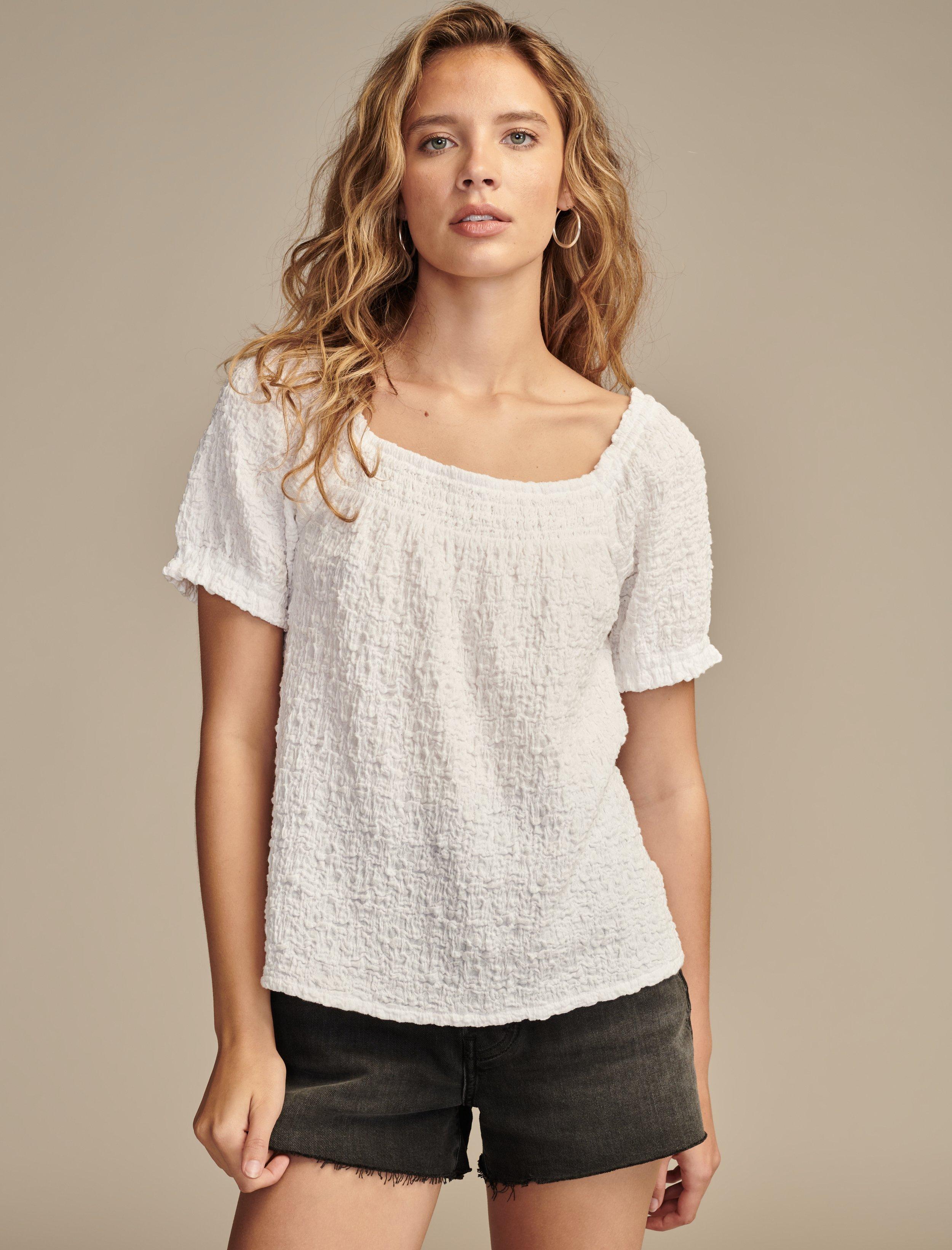 SQUARE NECK SHORT SLEEVE TOP