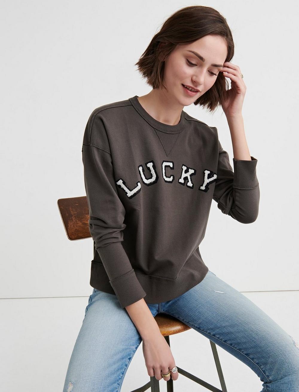 Lucky Brand Womens Lucky Chenille Sweatshirt