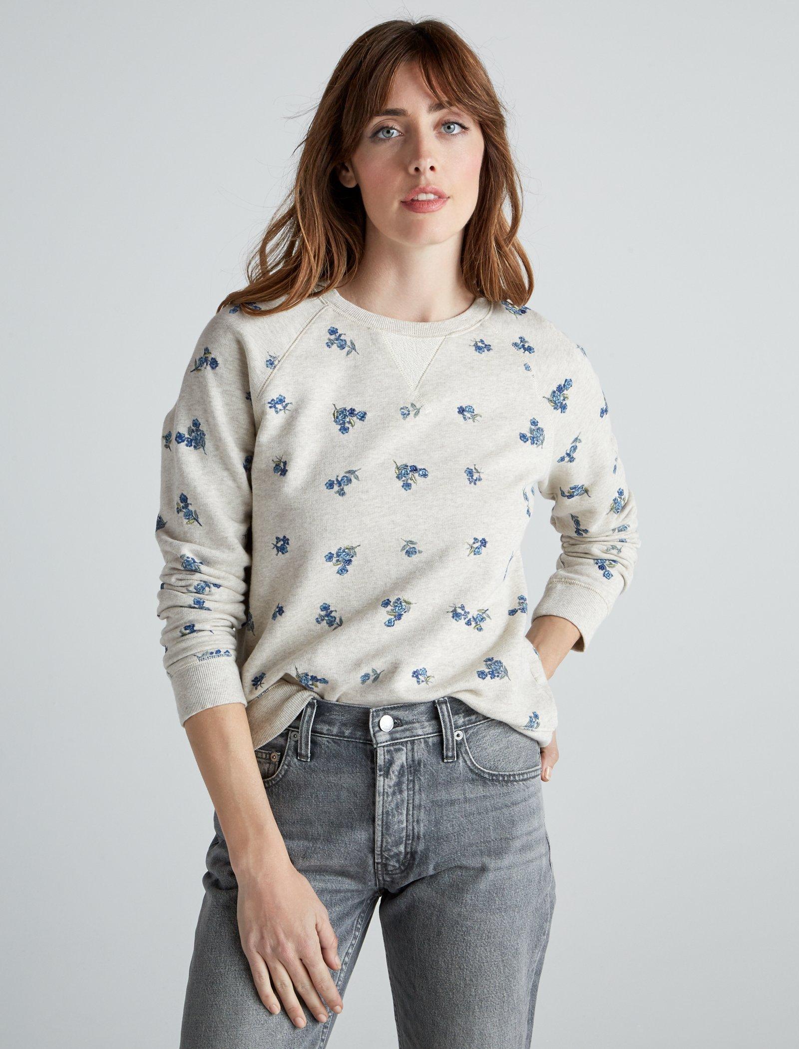 Lucky Brand, Tops, Lucky Brand Y2k Sweatshirt Hoodie Women M Asian Floral  Embroidered Swan Turtle