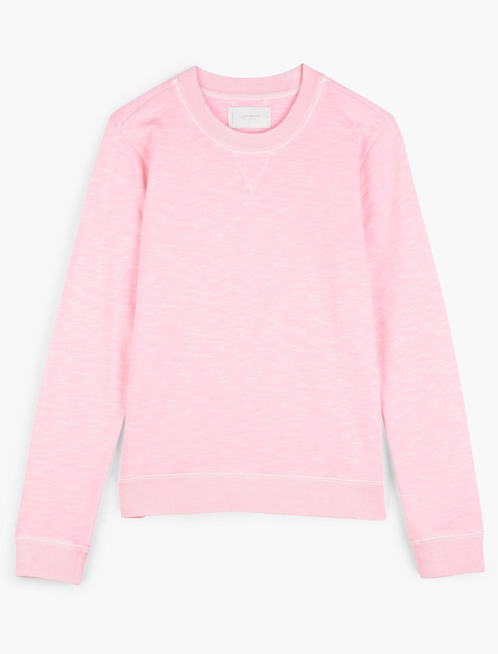 Solid Crew Neck Pullover Sweatshirt | Lucky Brand