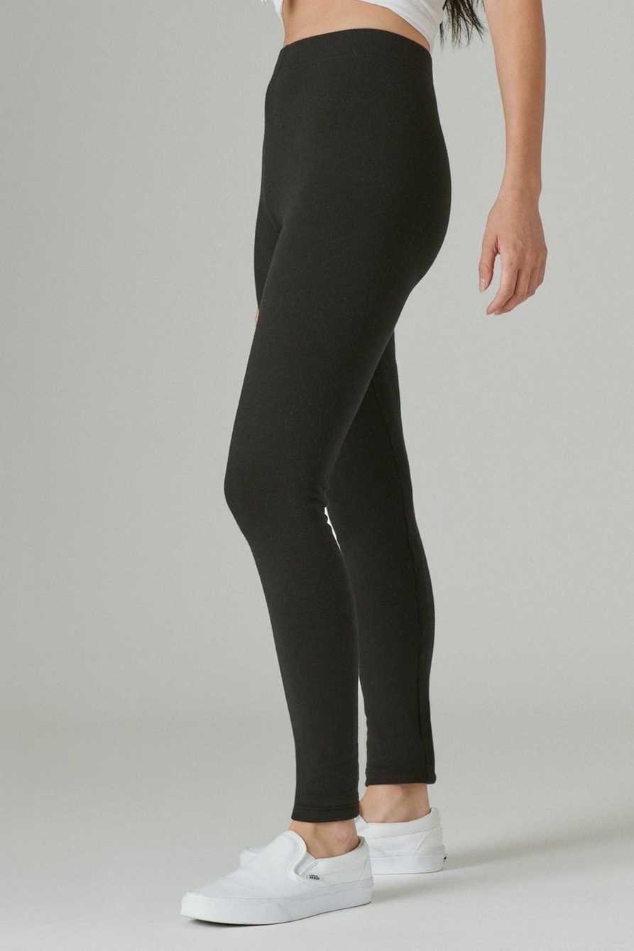 High Waist Fleece Lined Legging in Charcoal • Impressions Online