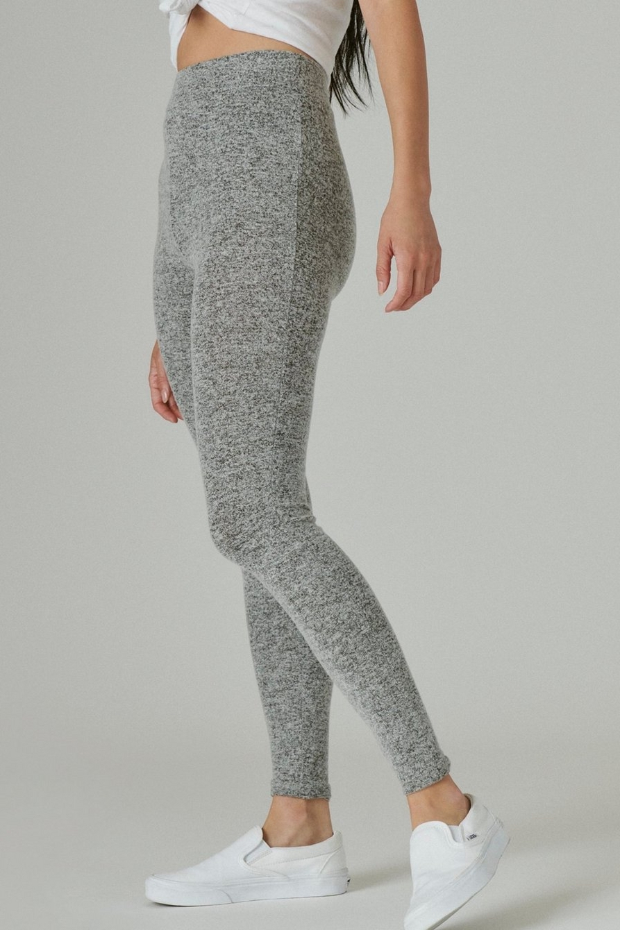 $70 Lucky Brand Women's Gray Cloud Jersey Ribbed Leggings Pants Size XL