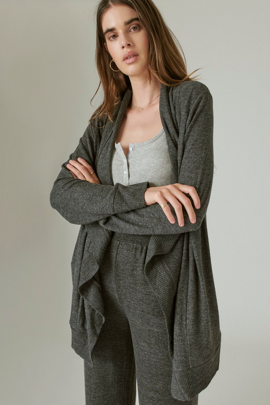 Lucky Brand Women's Draped Open-Front Cardigan