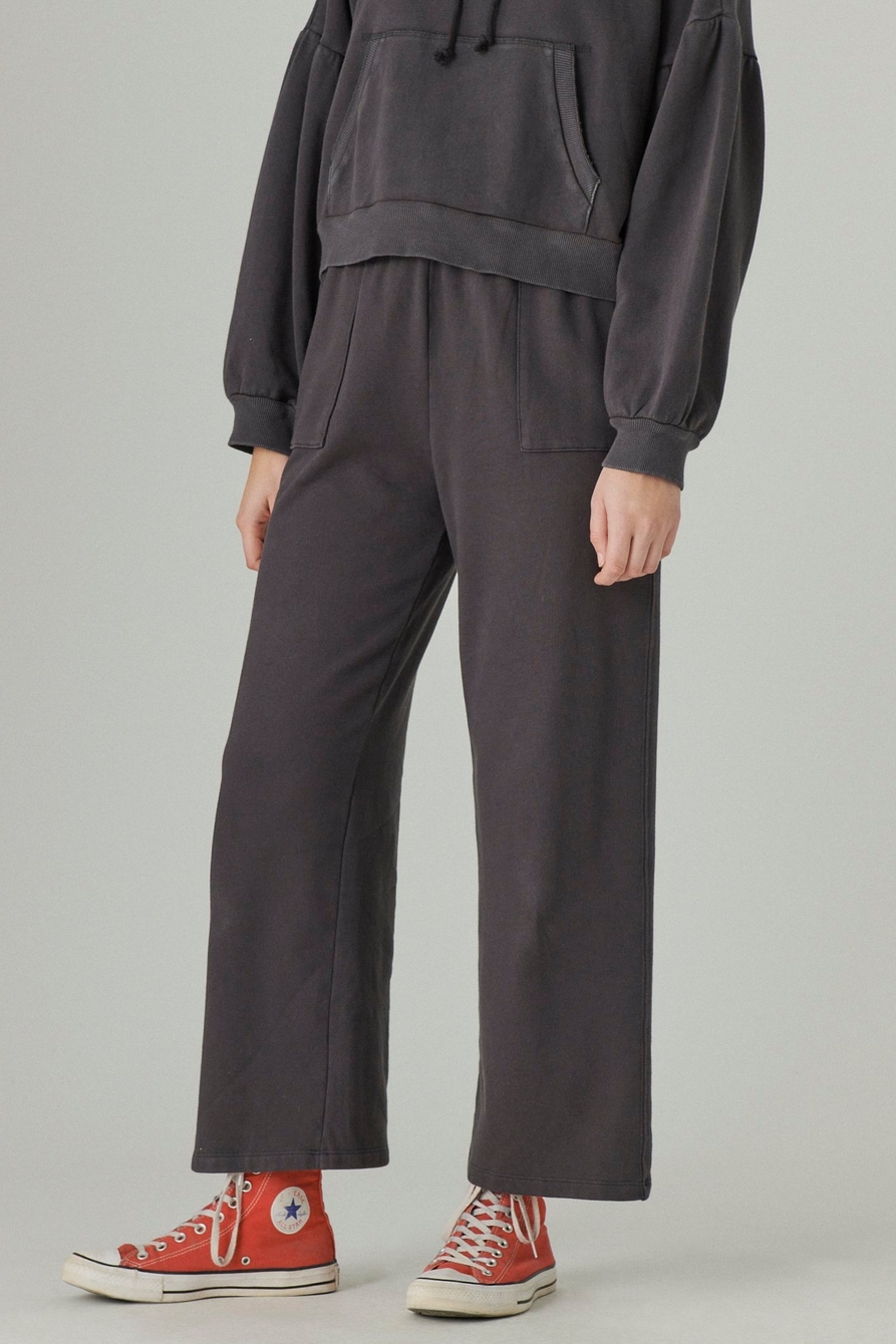 FRENCH TERRY CROPPED WIDE LEG PANT, image 4