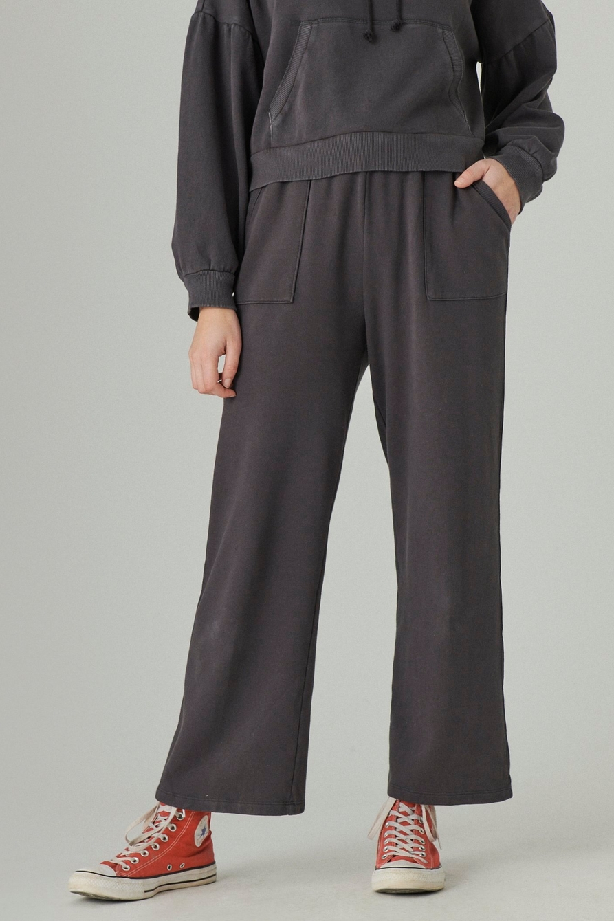 FRENCH TERRY CROPPED WIDE LEG PANT, image 5
