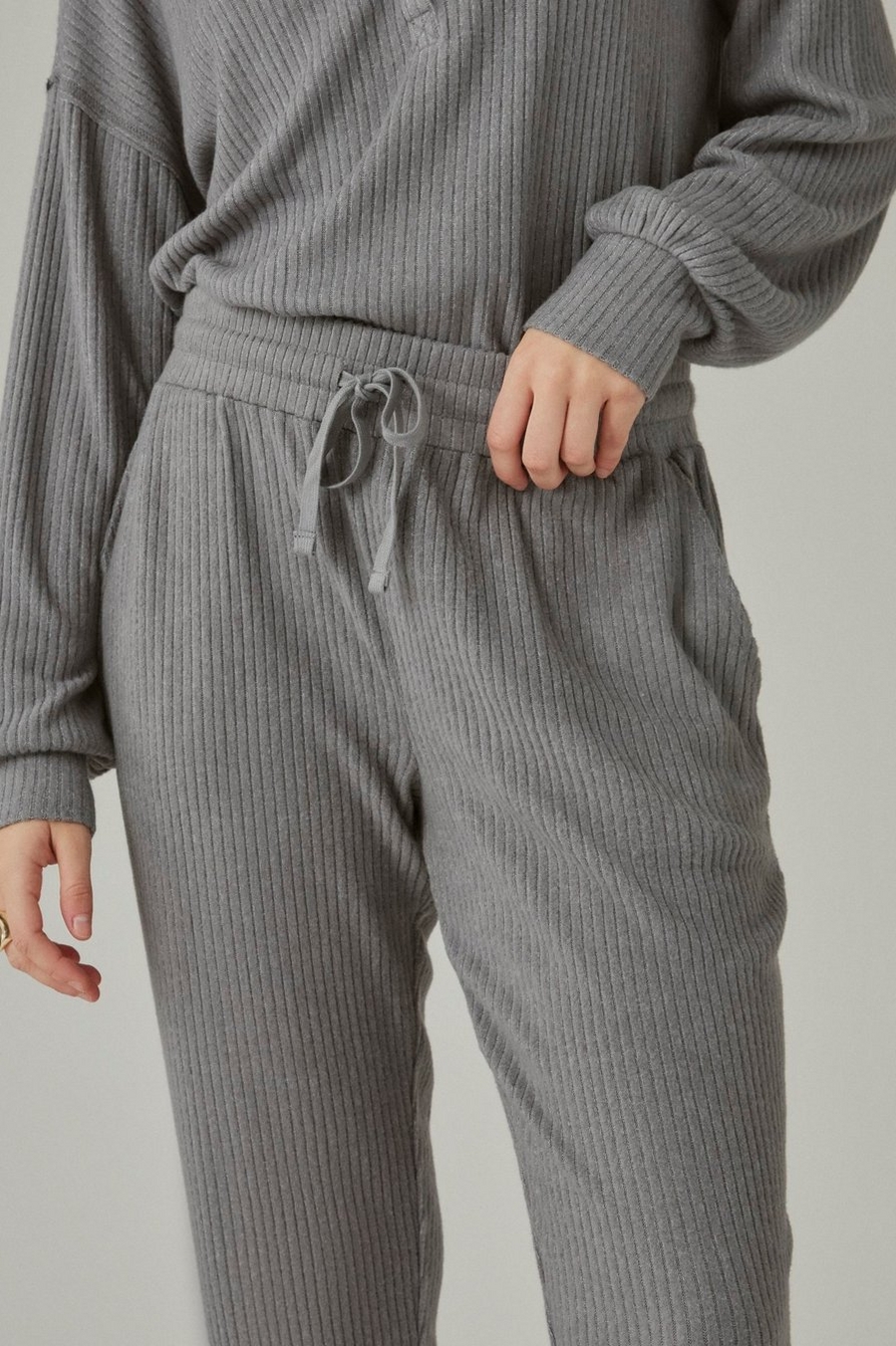 Lucky Brand Women's Rib Trimmed Jogger Pajama Pant