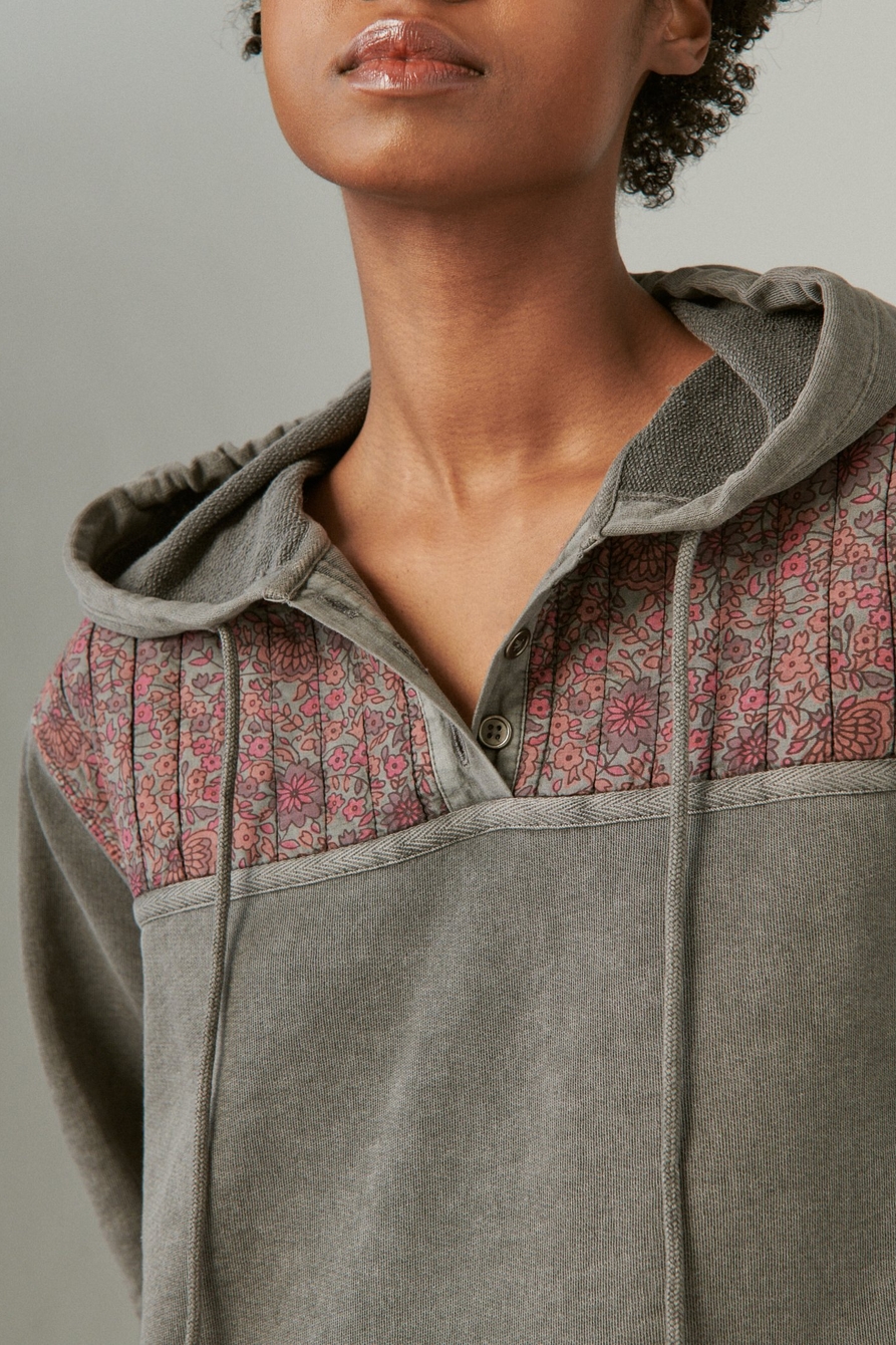 FLORAL BLOCKED HENLEY PULLOVER, image 4