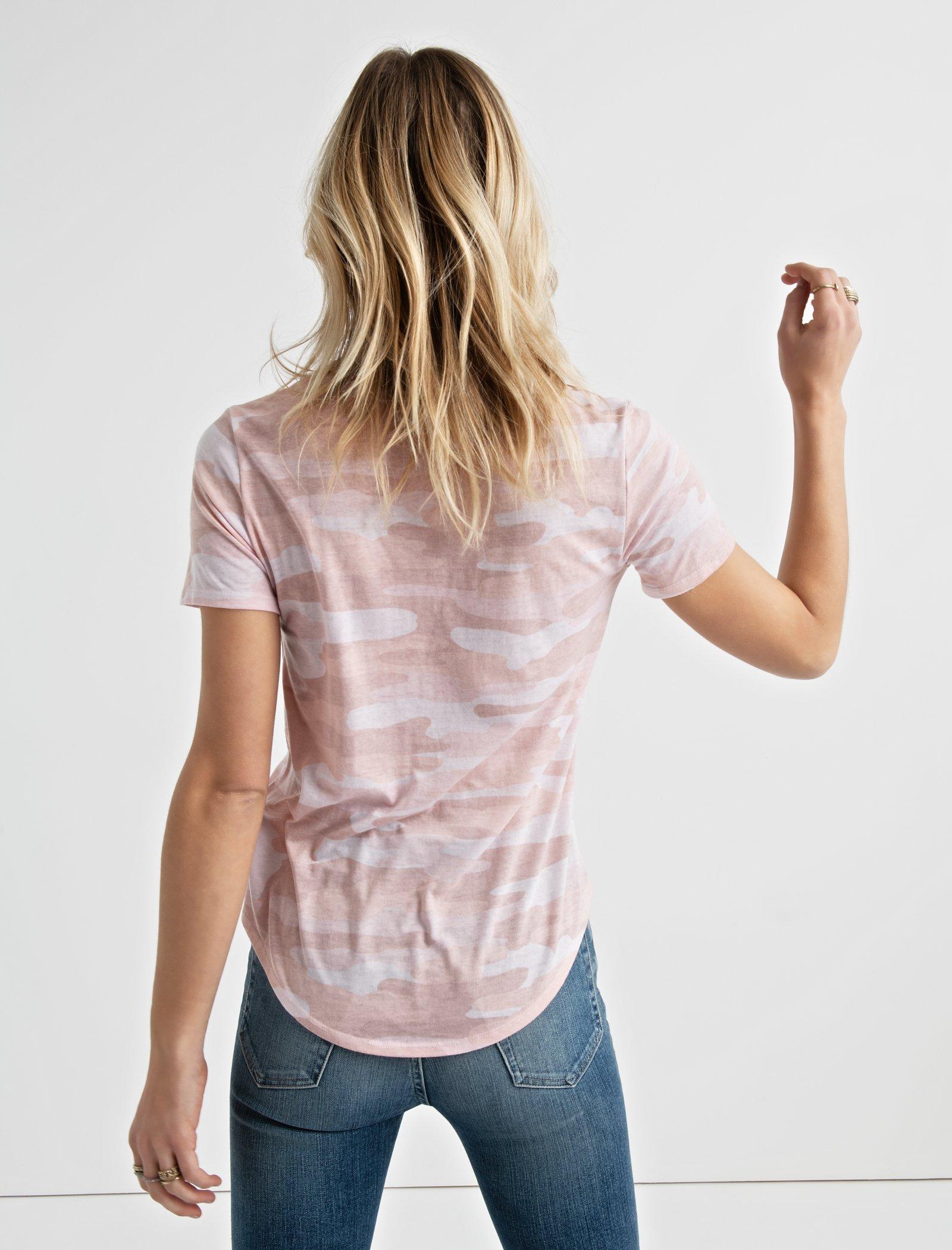 lucky brand pink camo tee