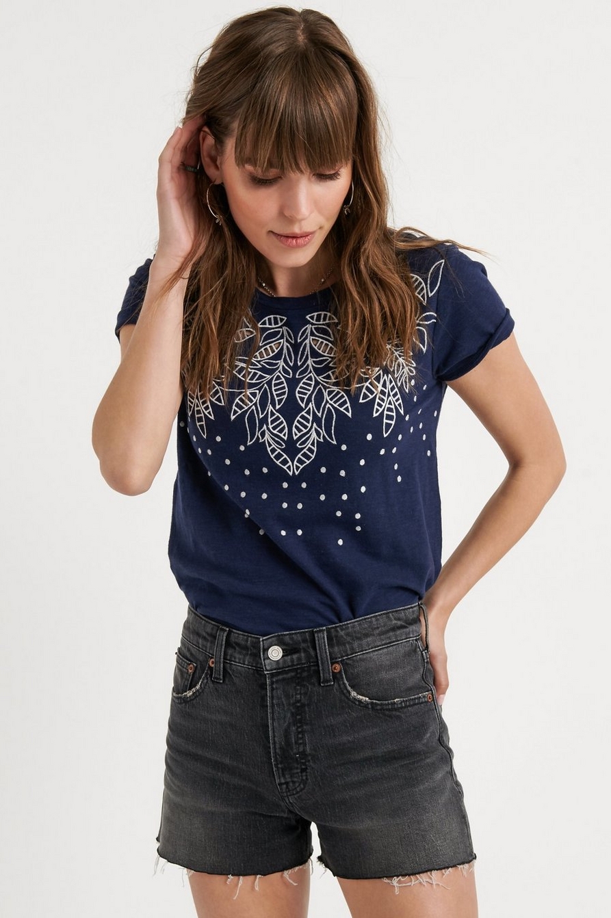 FLORAL CUT OUT TEE | Lucky Brand