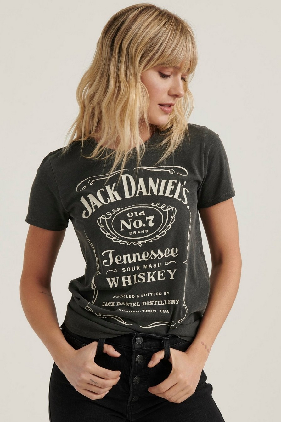 Lucky Brand New Retro gray Jack Daniels Whisky No 7 Cotton T-Shirt Men's S 