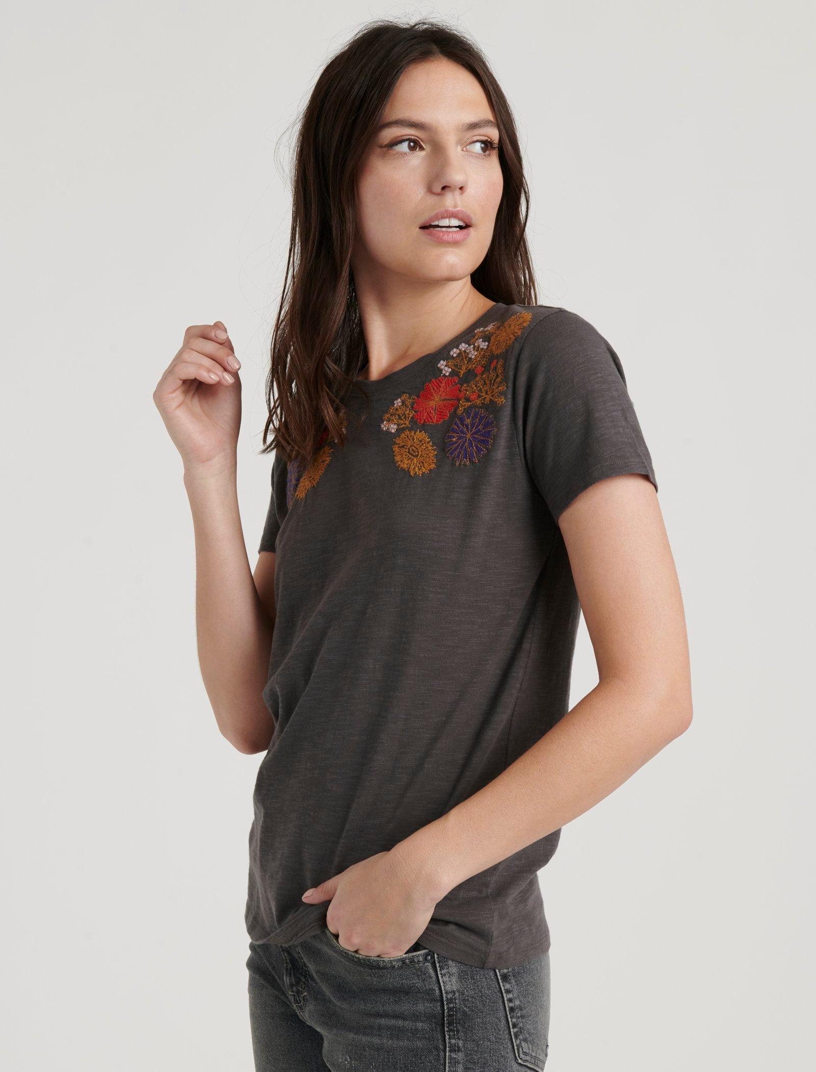 Lucky brand floral embroidered on sale sweatshirt