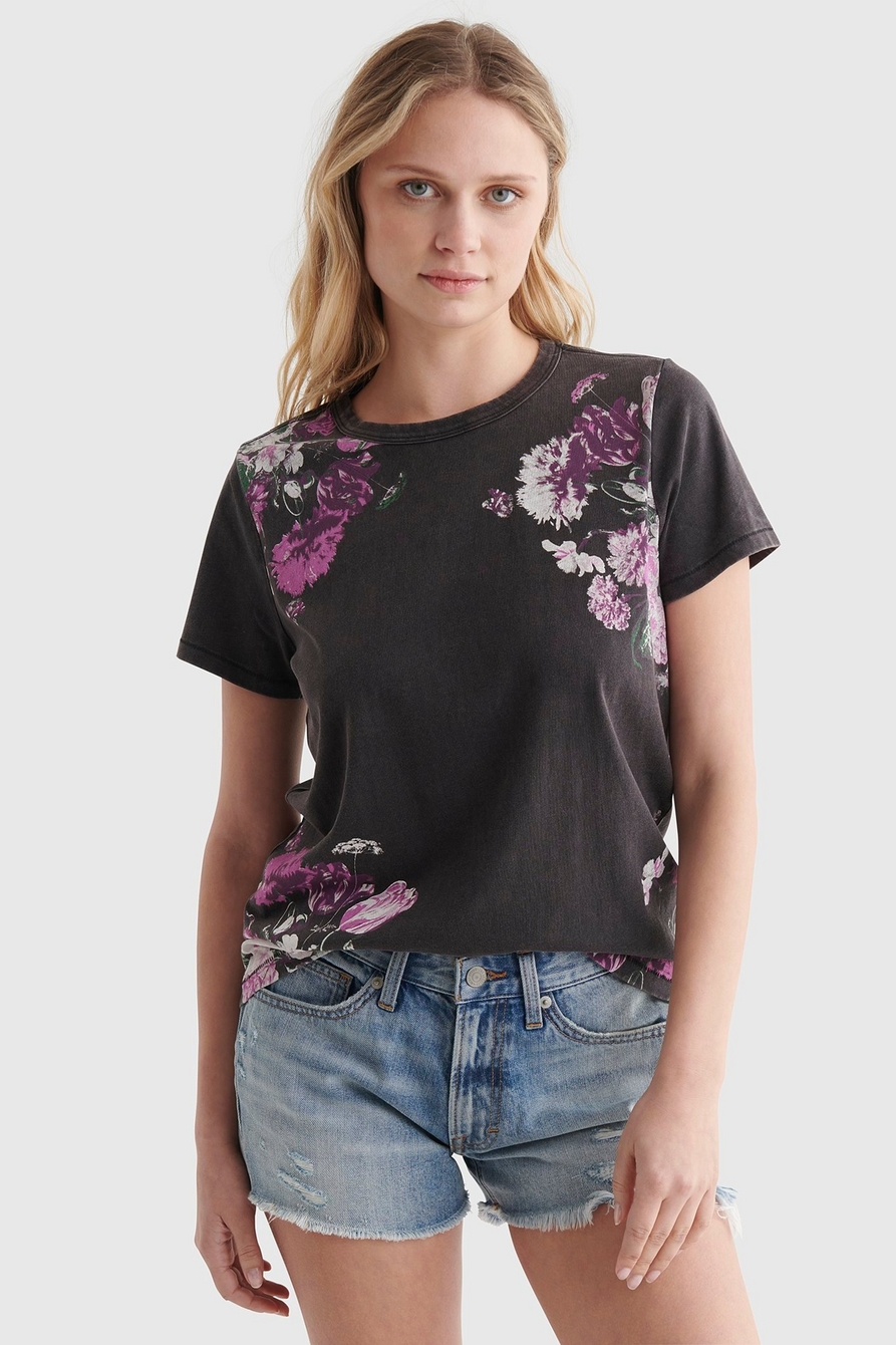 Lucky Brand Women's Floral Print Tee Gray Size Small – Tuesday Morning