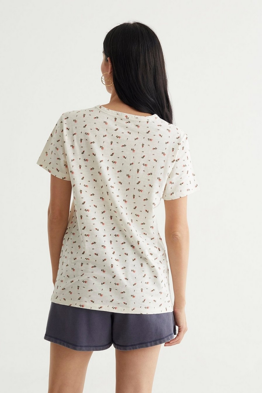 Lucky Brand Women's Floral Matchbox T-Shirt