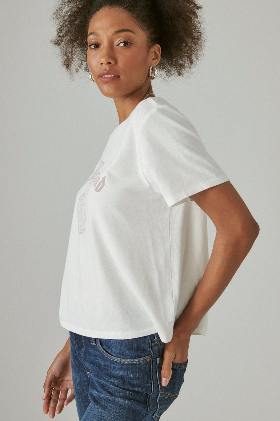 LUCKY BRAND SCRIPT CROPPED GRAPHIC CREW, image 3