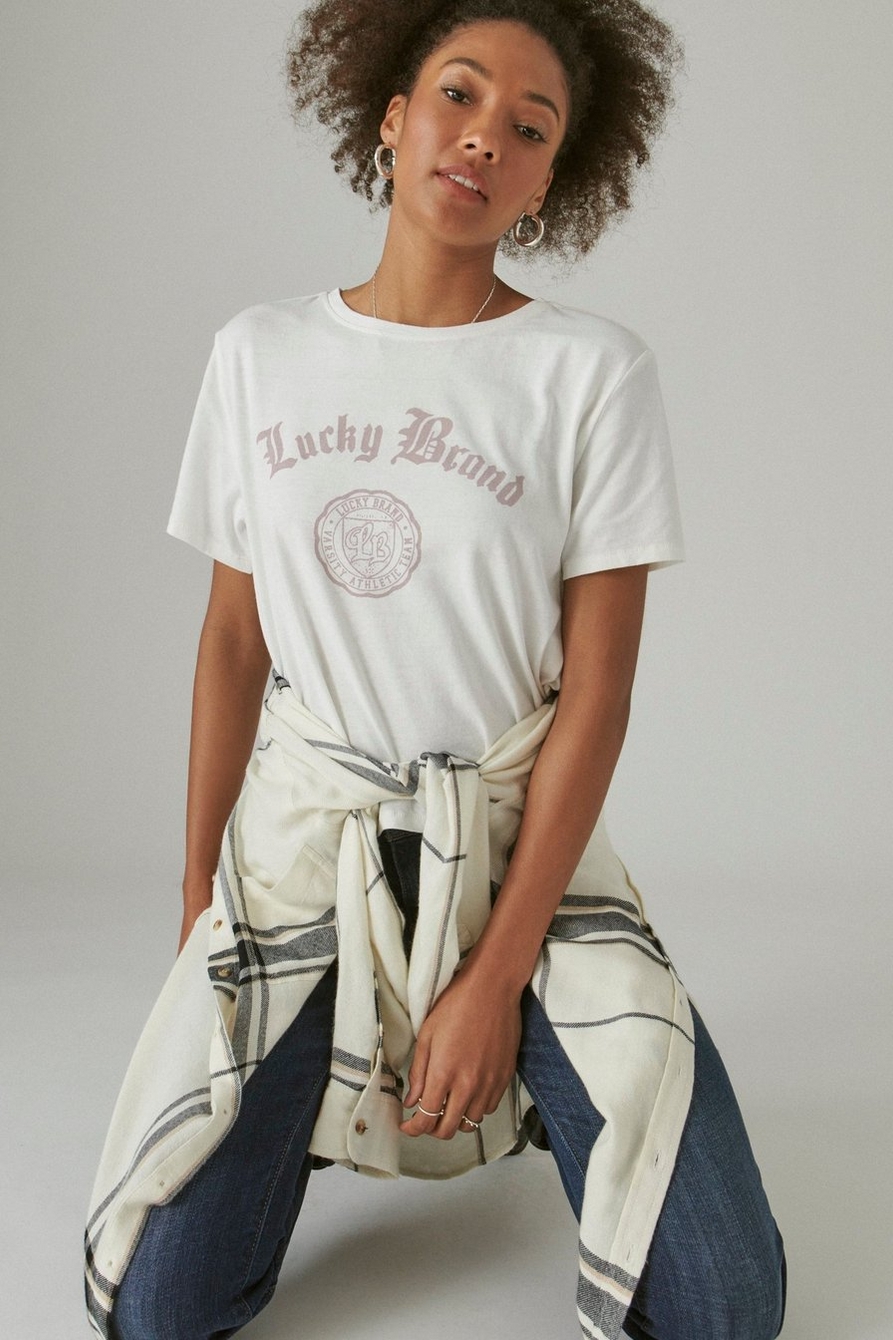 LUCKY BRAND SCRIPT CROPPED GRAPHIC CREW, image 6