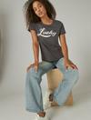 EMBROIDERED LUCKY SCRIPT CLASSIC CREW TEE, image 6