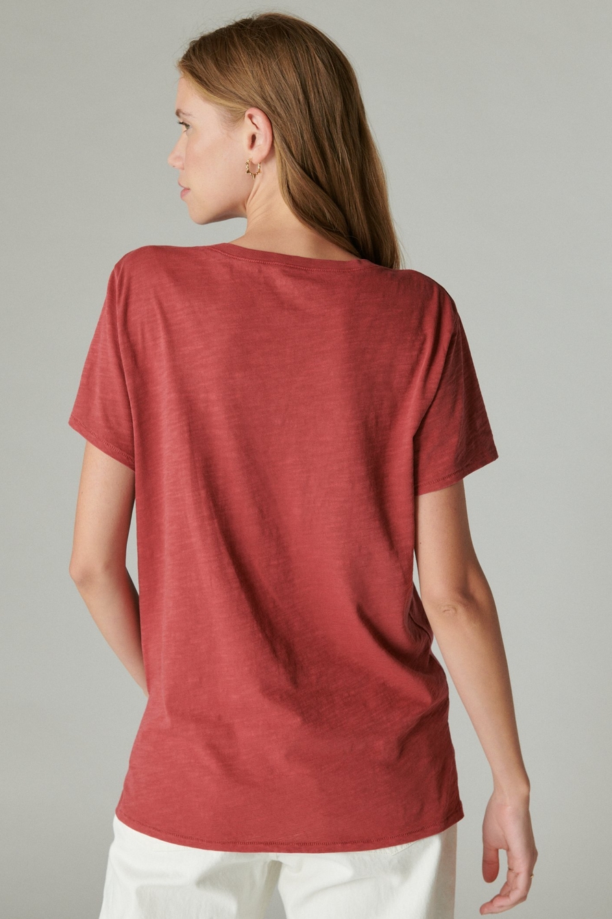 Lucky Brand Classic V-Neck - Women's Clothing V Neck Tops Tee Shirts in  Camellia Rose, Size S - Yahoo Shopping