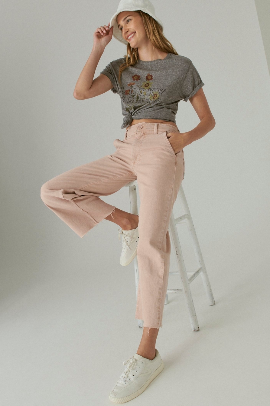 LUCKY BRAND FLORAL CROP TEE, image 1