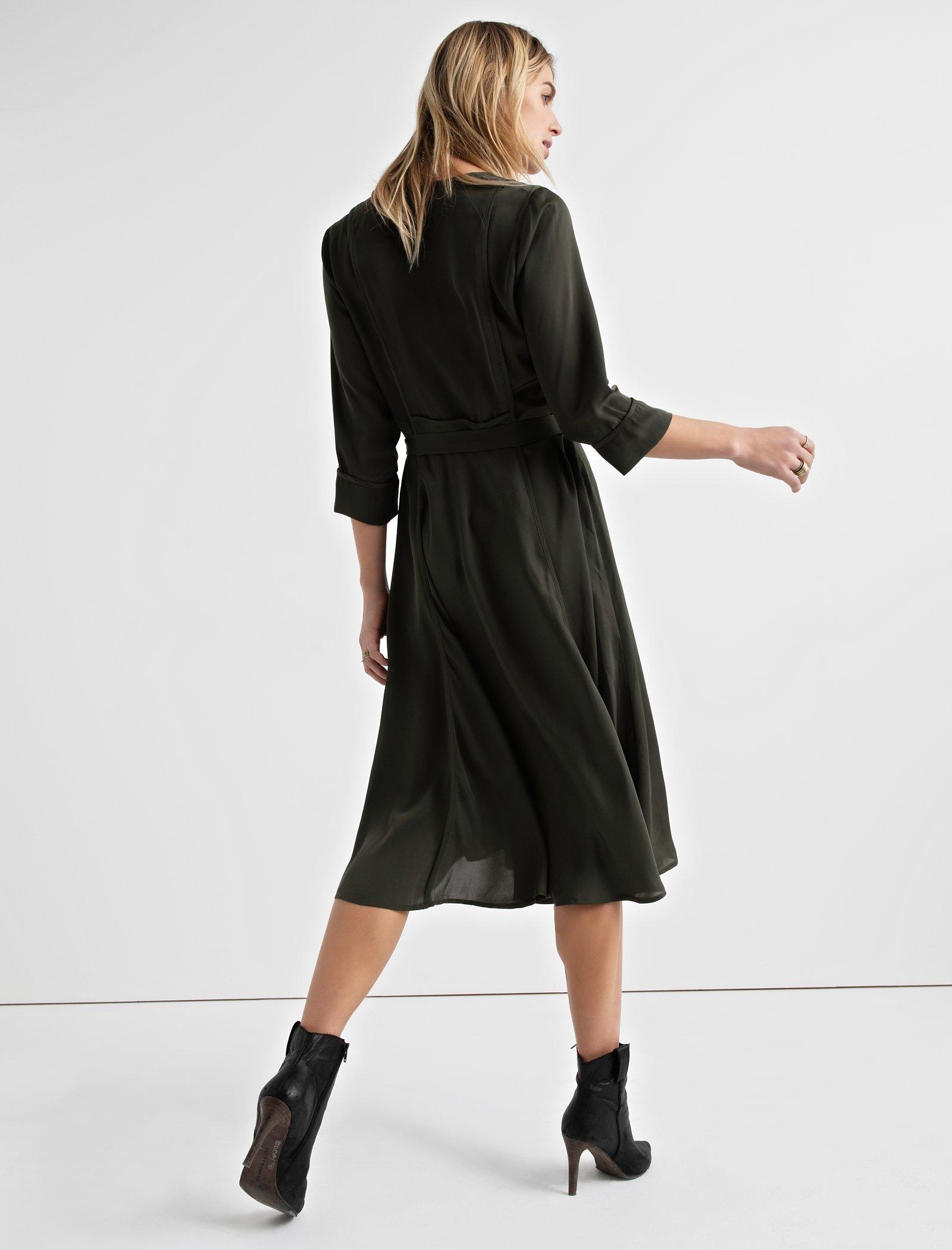 EMBROIDERED SATIN DRESS | Lucky Brand