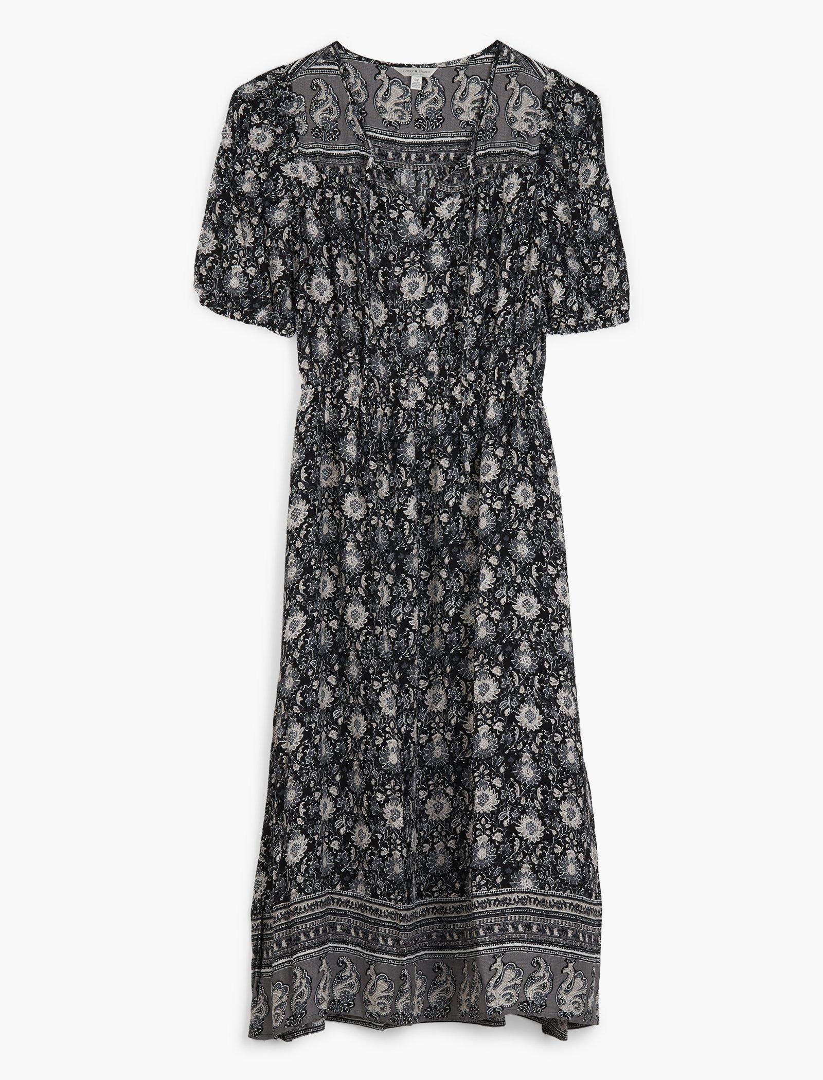 printed peasant dress