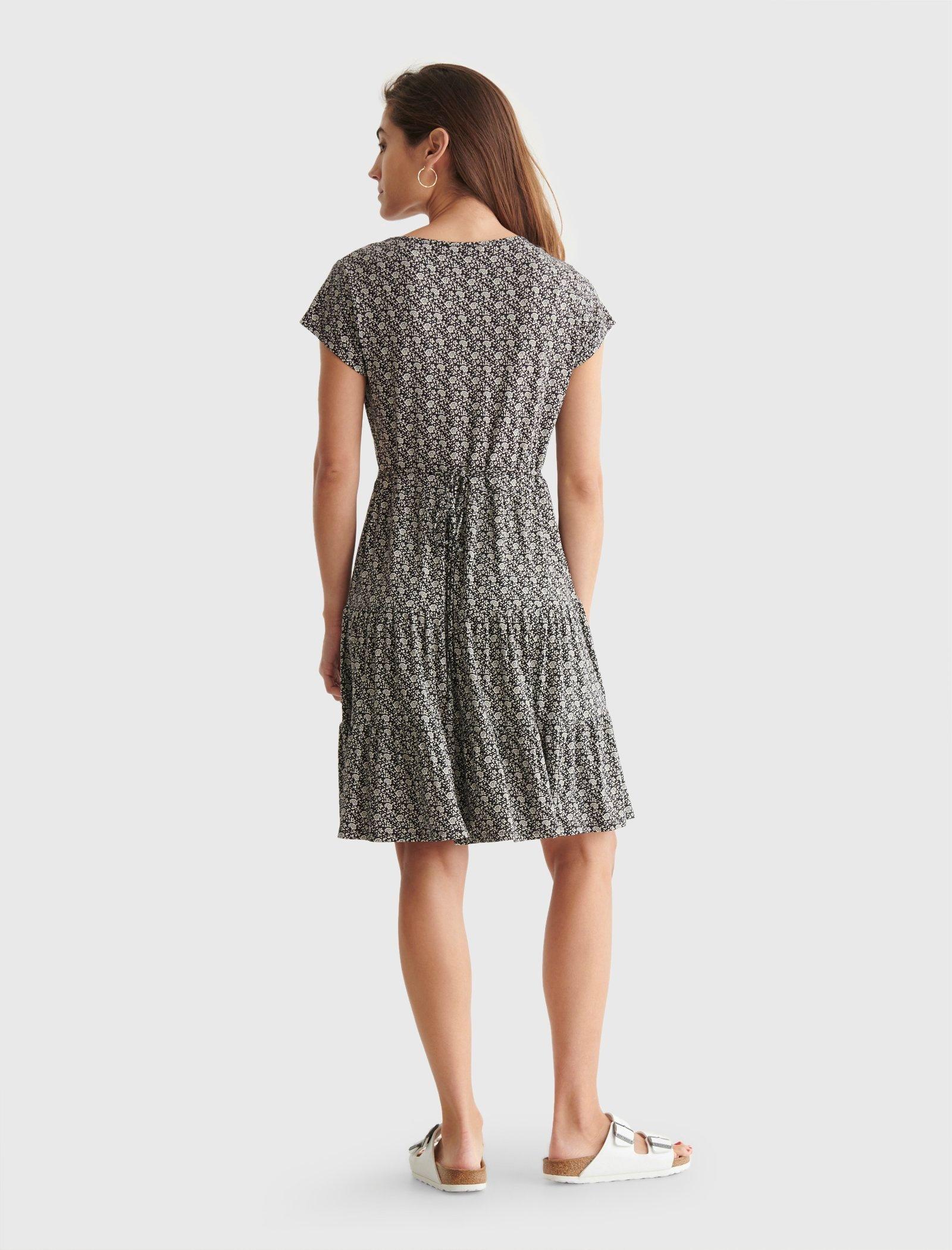 lucky brand printed tiered babydoll dress