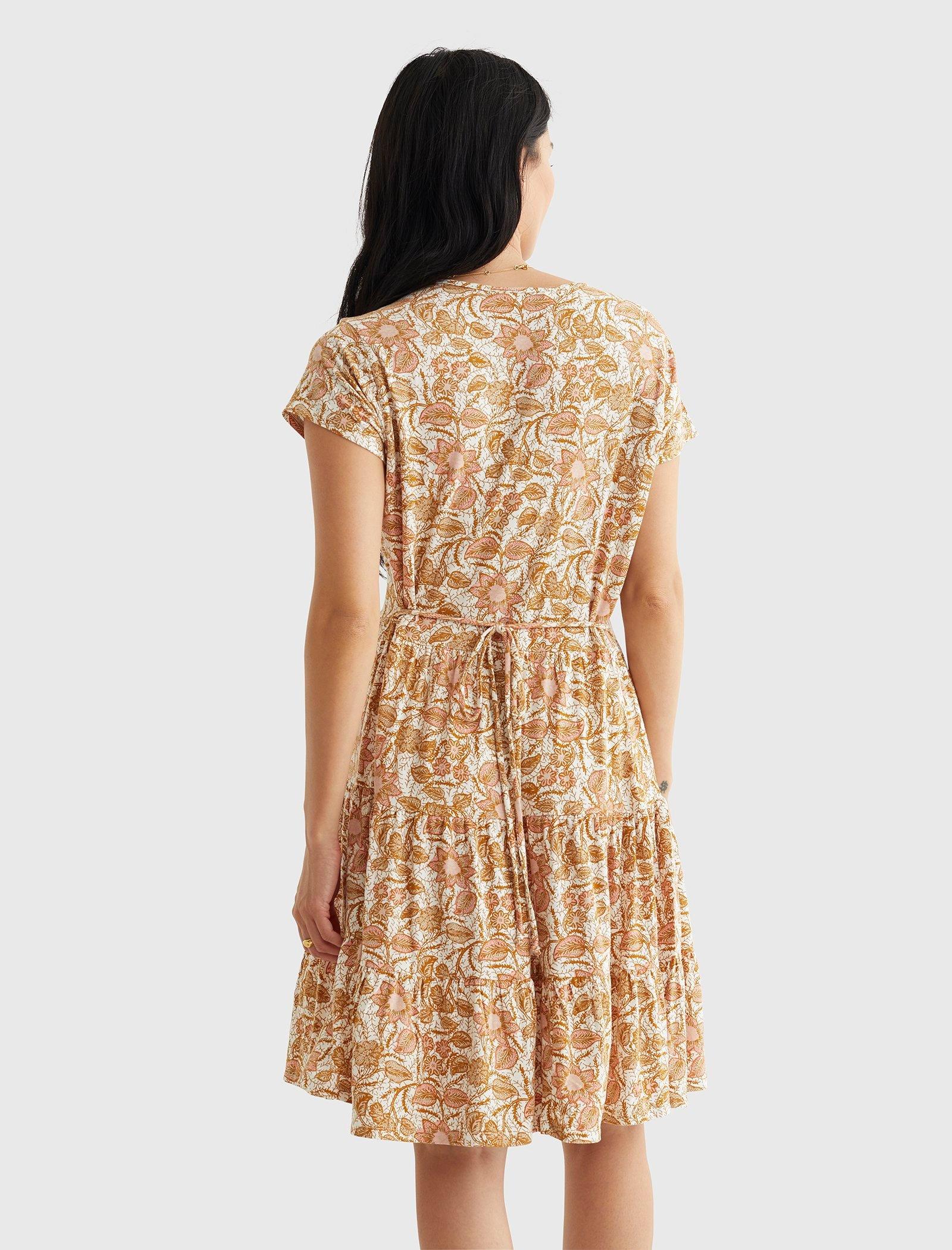 lucky brand printed tiered babydoll dress