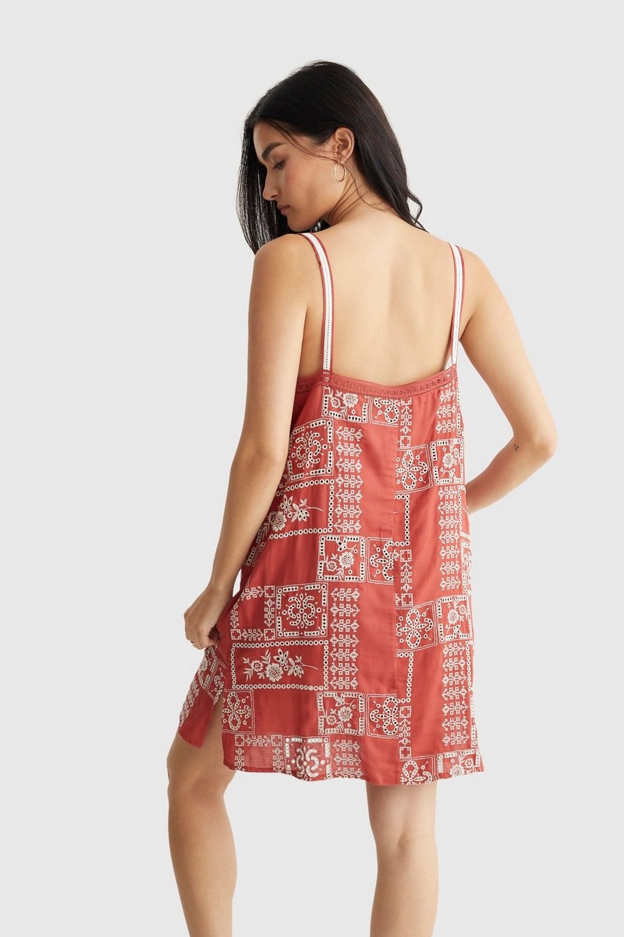 EMBROIDERED SQUARE NECK CAMI DRESS, image 4