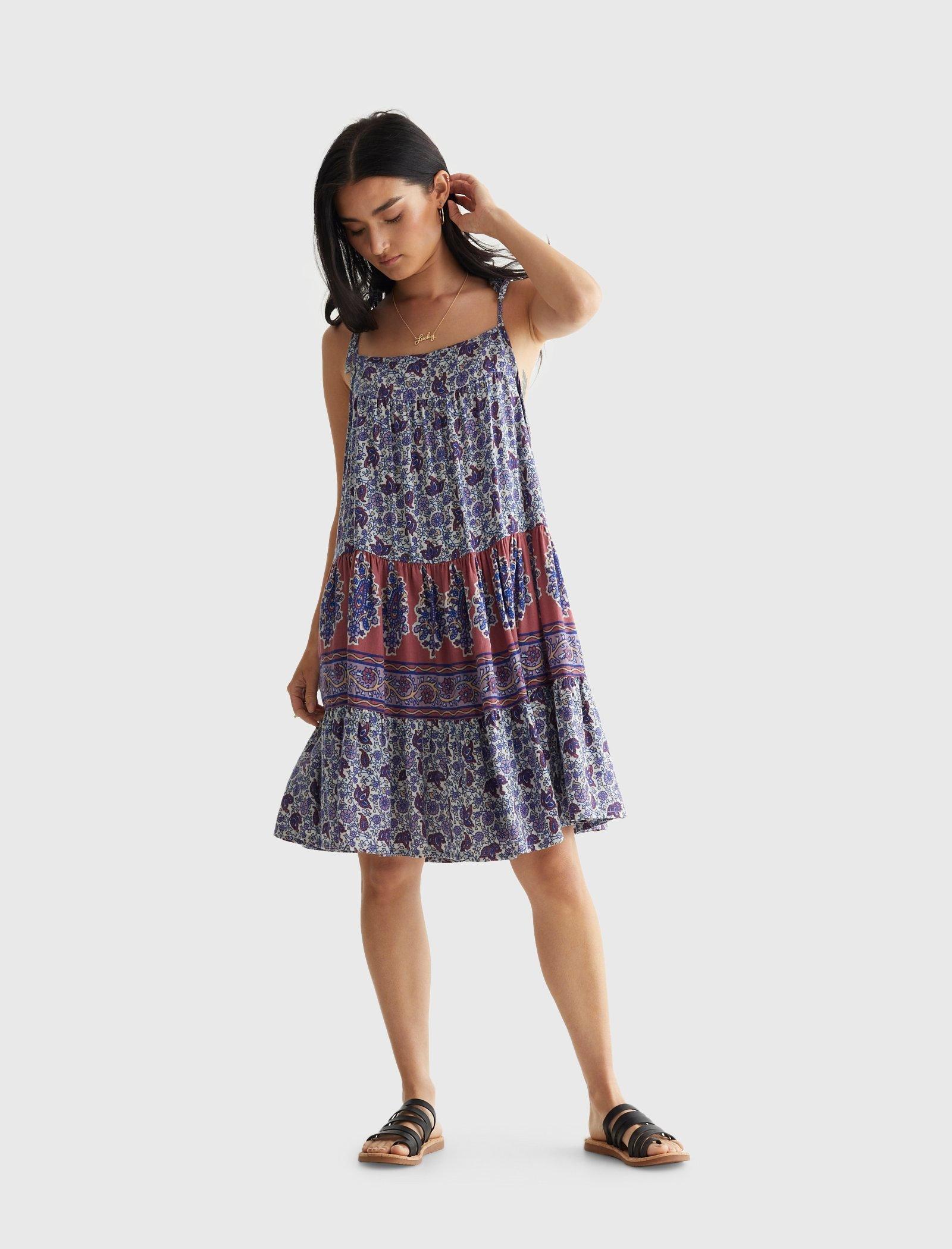 PRINTED TIERED CAMI DRESS | Lucky Brand