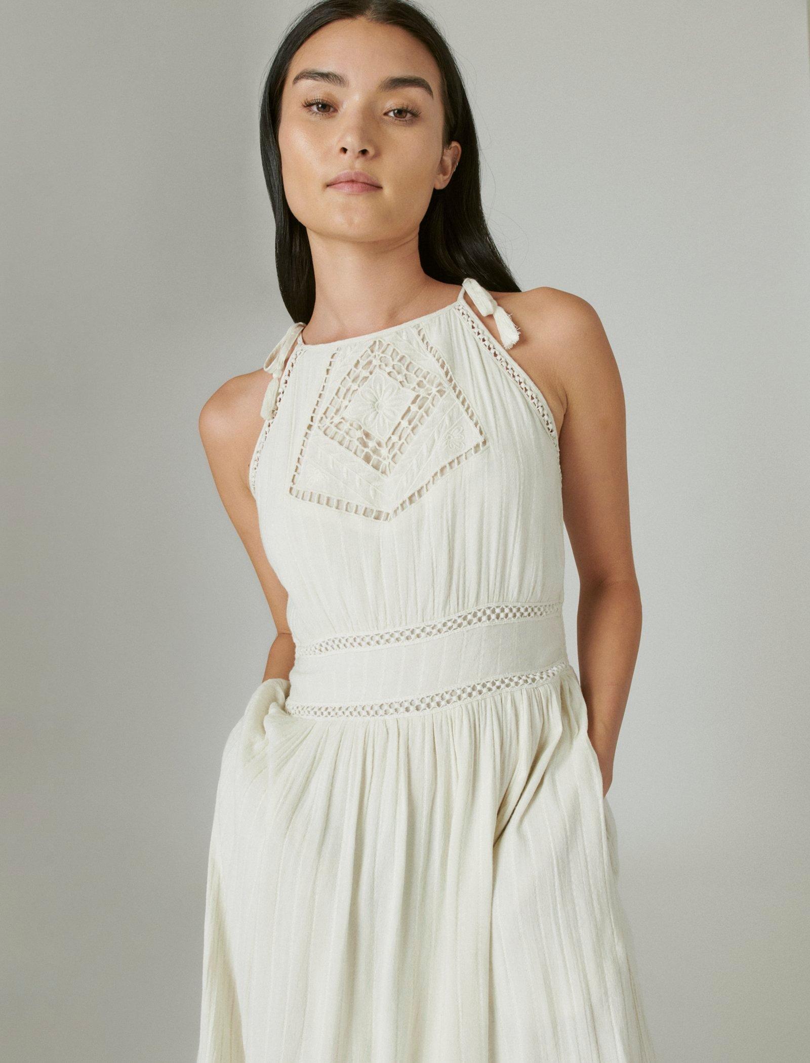 lucky brand white eyelet dress