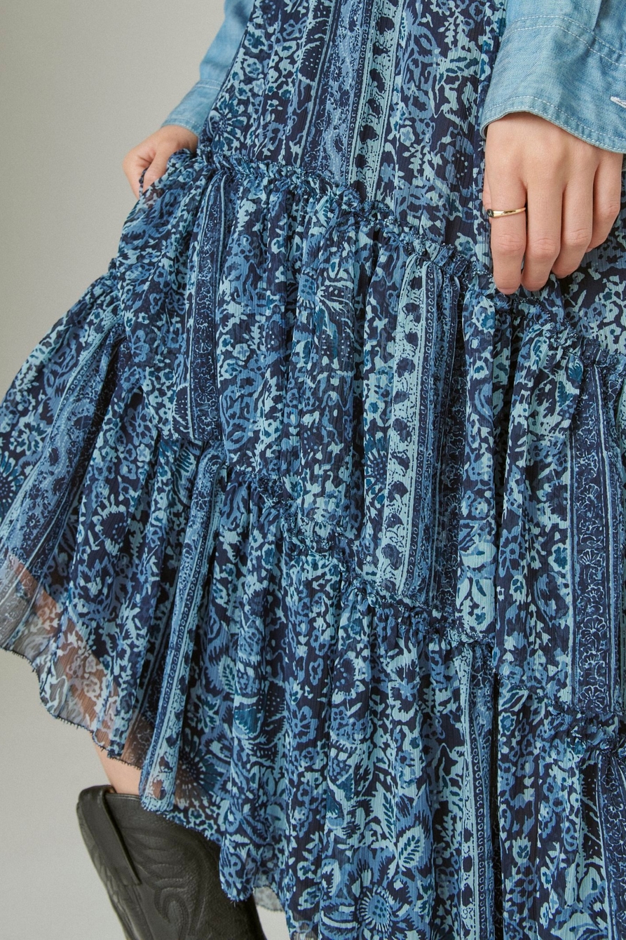 FLORAL PRINT TIERED MAXI SKIRT, image 6