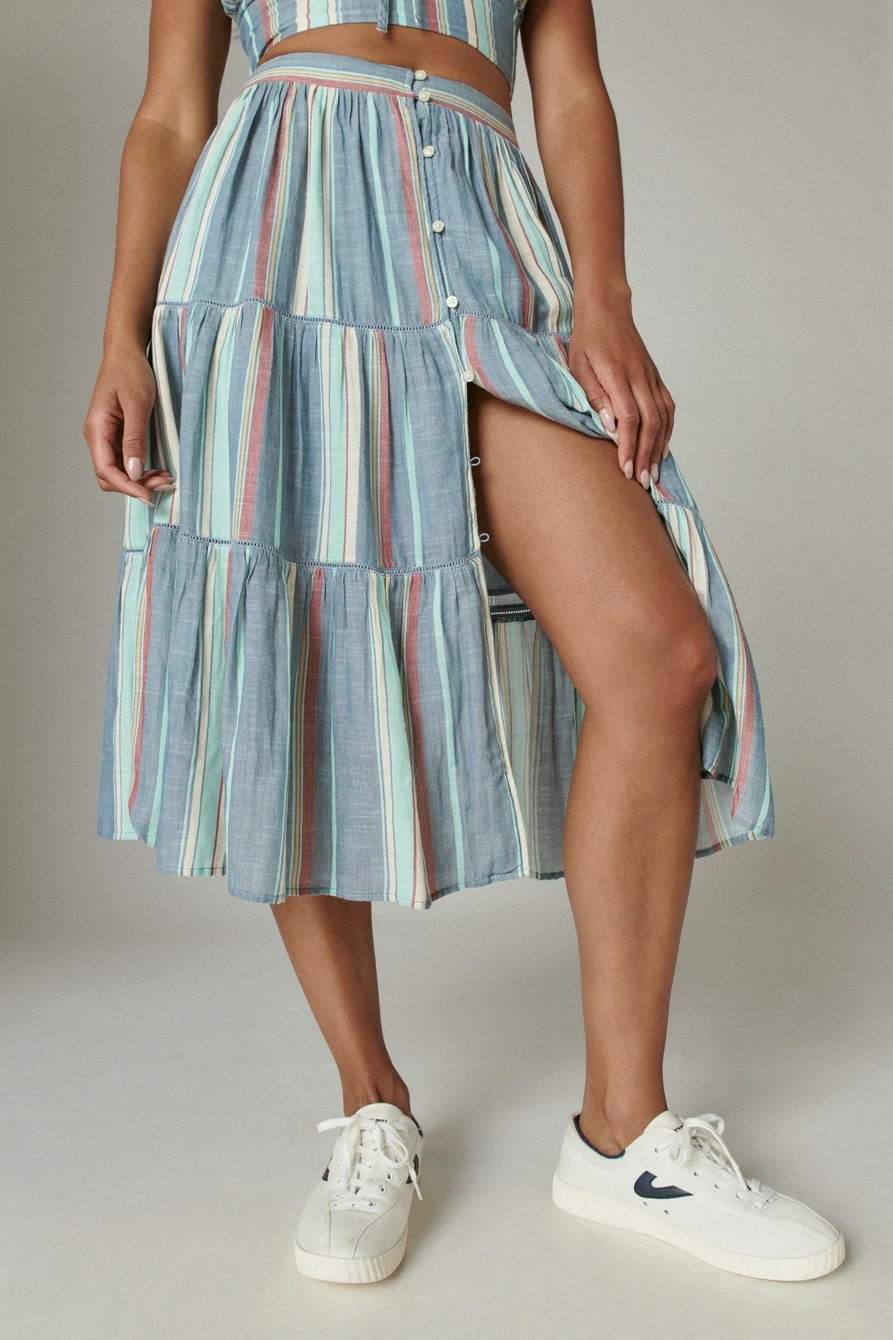 BUTTON FRONT MIDI SKIRT, image 4