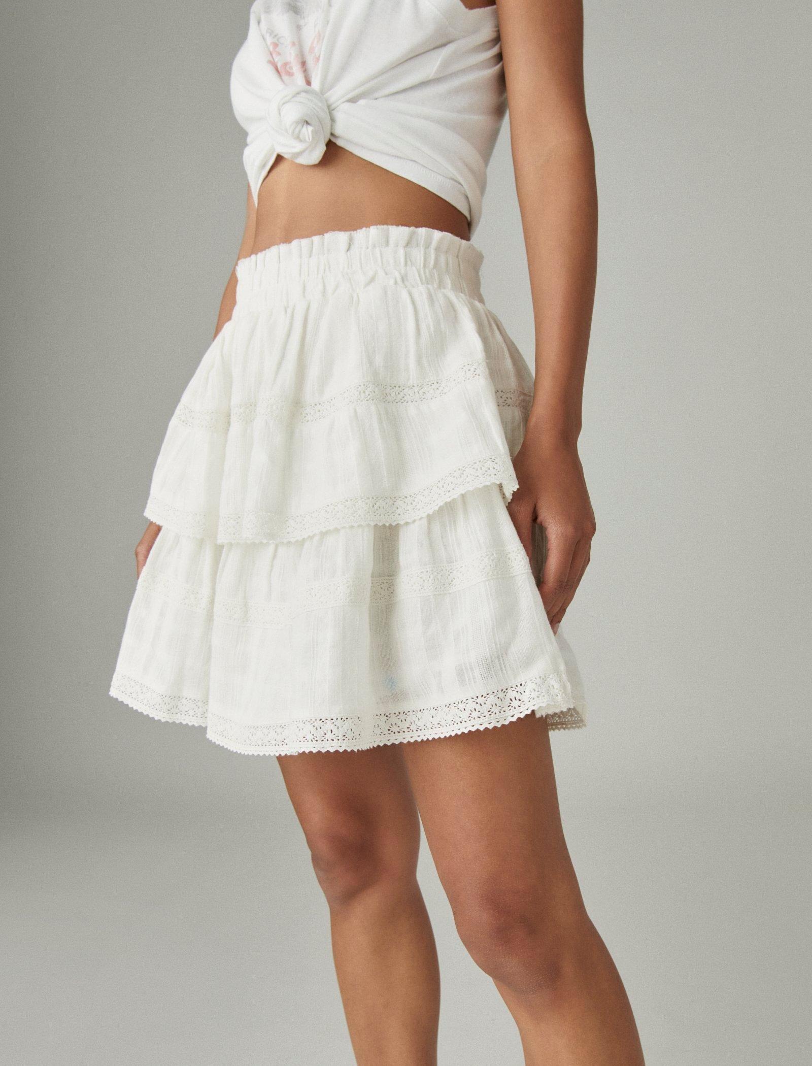 TIERED RUFFLE MINI SKIRT | Lucky Brand